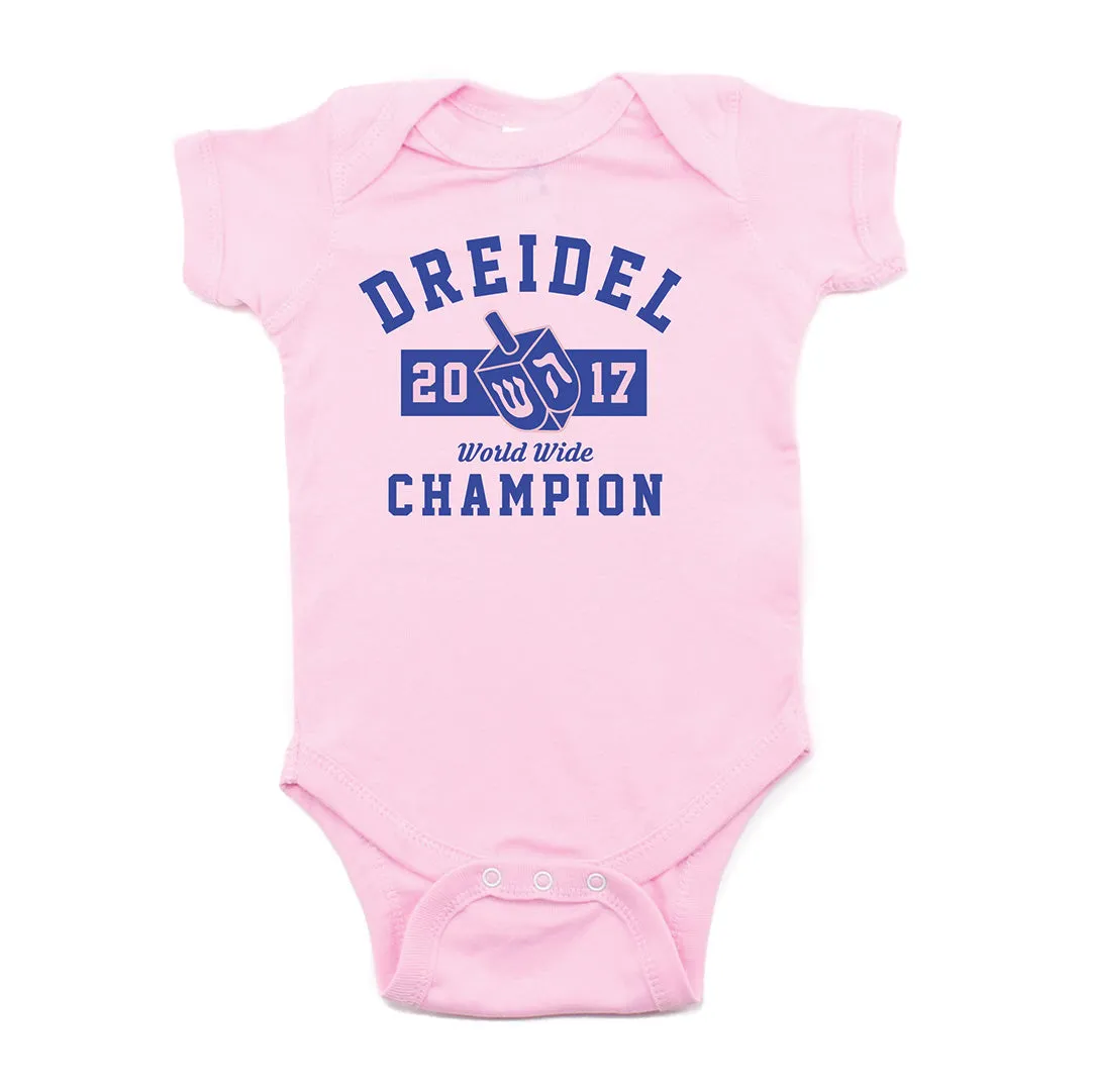 Hanukkah Dreidel Champion Short Sleeve Cotton Bodysuit