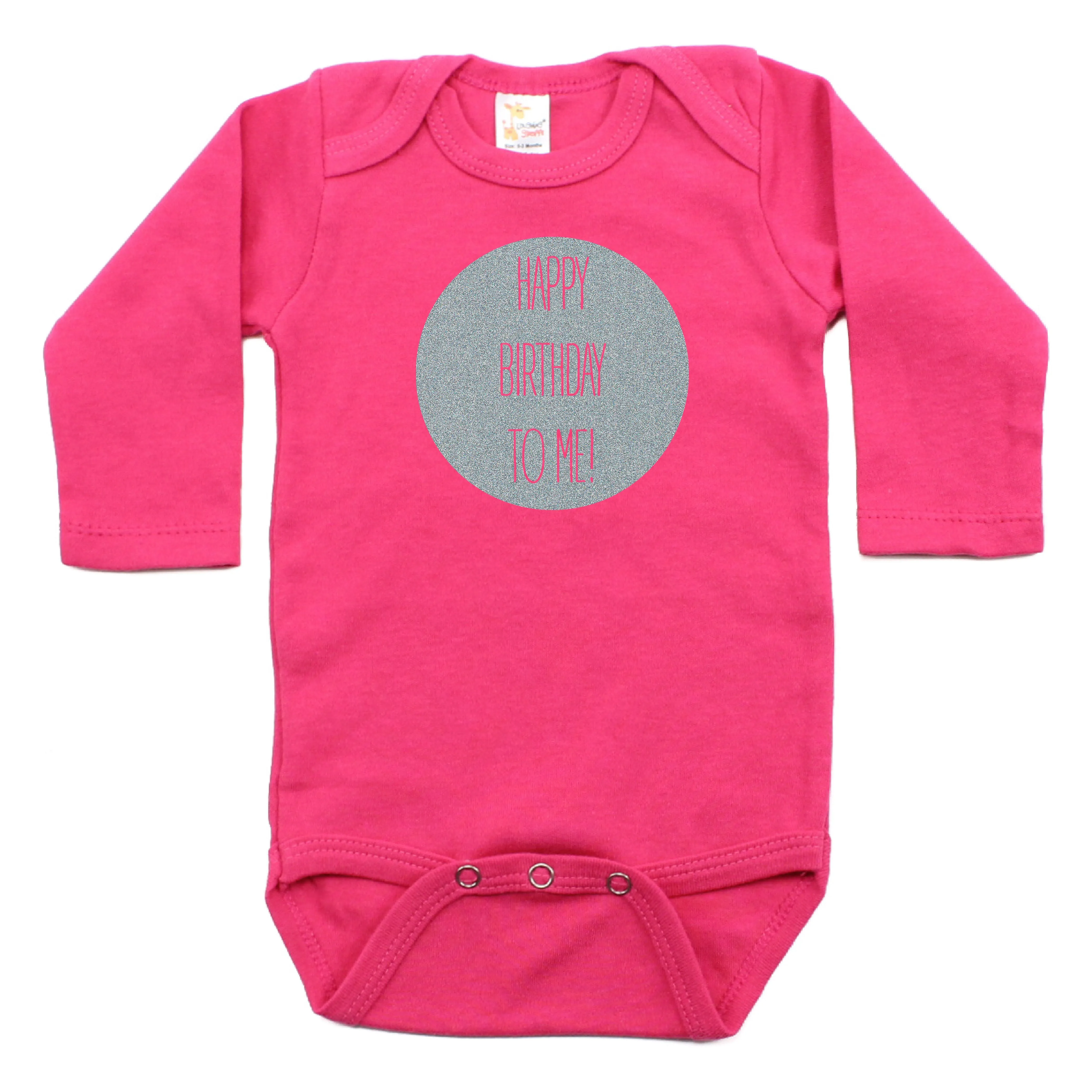 Happy Birthday To Me Long Sleeve Cotton Bodysuit