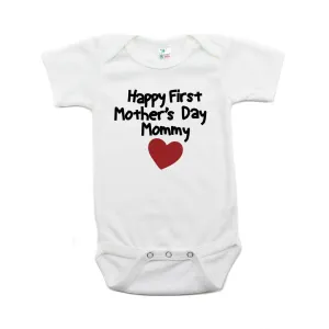 Happy First Mother's Day Mommy Short Sleeve Infant Bodysuit