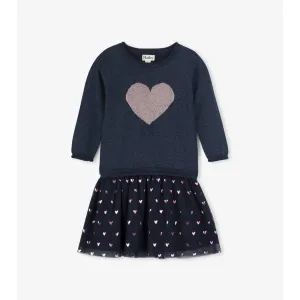 Hatley Glitter Heart Drop Waist Dress