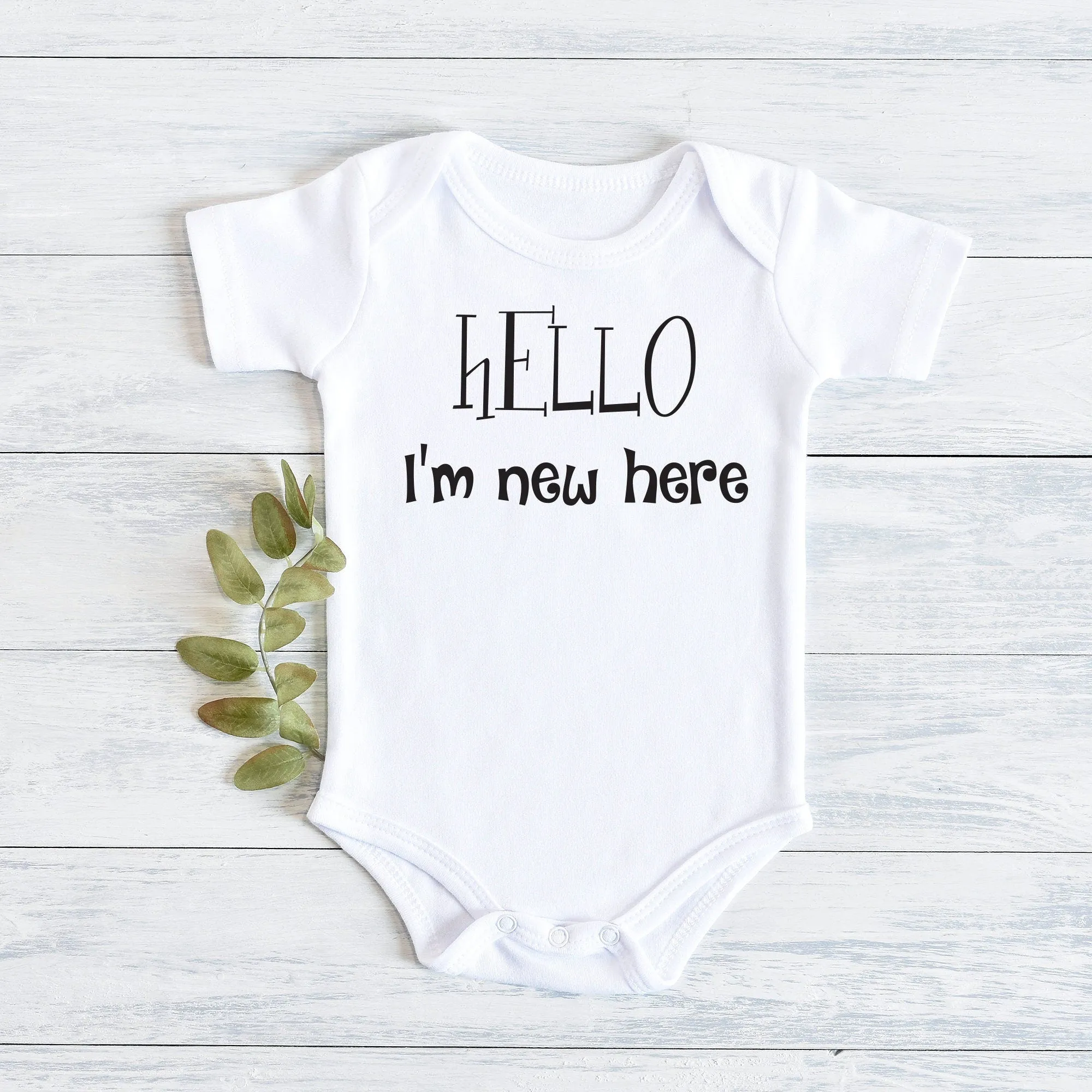 Hello I'm New Here Baby Bodysuit