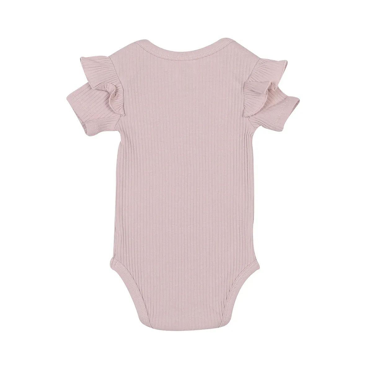 hi-hop Ruffle Ribbed Short Sleeve Bodysuit
