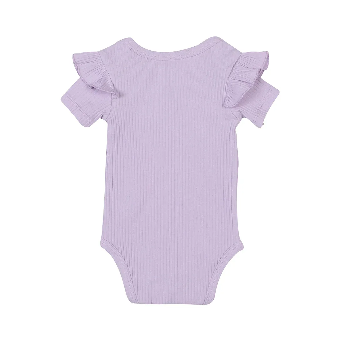 hi-hop Ruffle Ribbed Short Sleeve Bodysuit