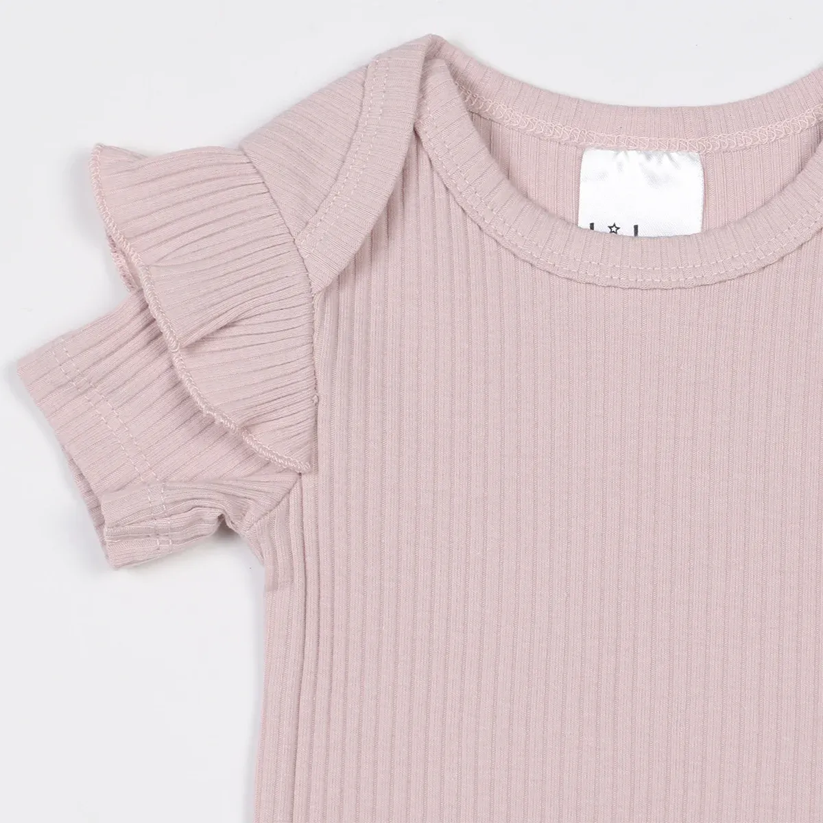 hi-hop Ruffle Ribbed Short Sleeve Bodysuit