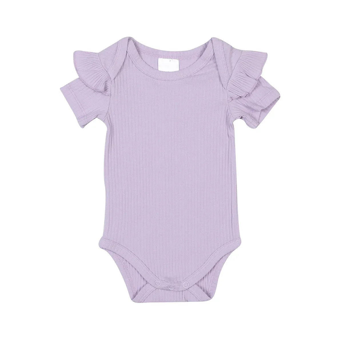 hi-hop Ruffle Ribbed Short Sleeve Bodysuit