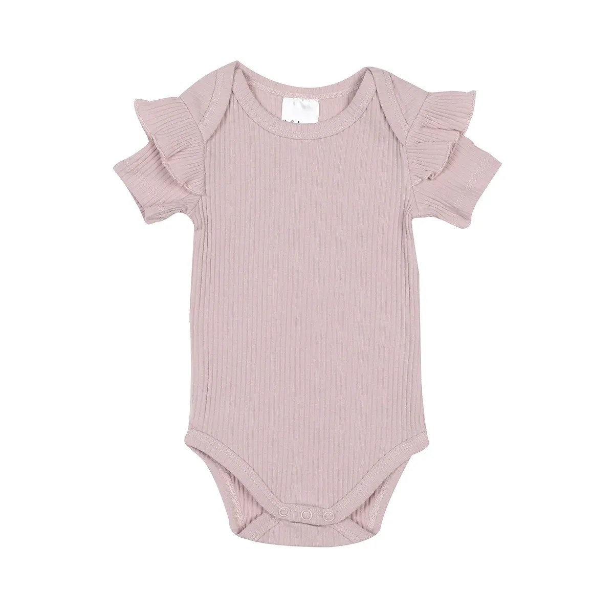 hi-hop Ruffle Ribbed Short Sleeve Bodysuit