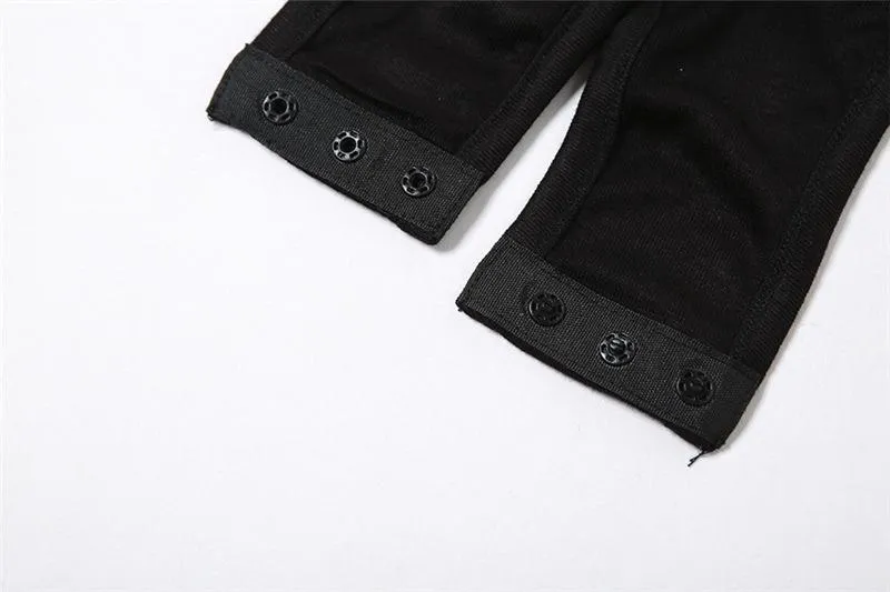 Hollow out irregular sleeveless solid patchwork bodysuit y2k 90s Revival Techno Fashion