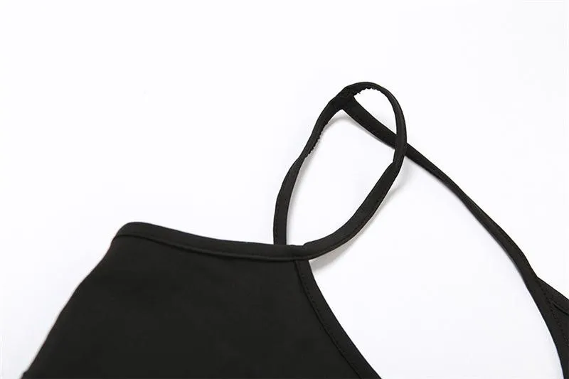 Hollow out irregular solid sleeveless bodysuit goth Alternative Darkwave Fashion goth Emo Darkwave Fashion