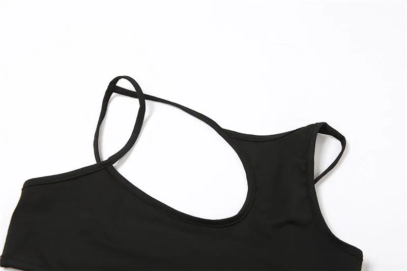 Hollow out irregular solid sleeveless bodysuit goth Alternative Darkwave Fashion goth Emo Darkwave Fashion