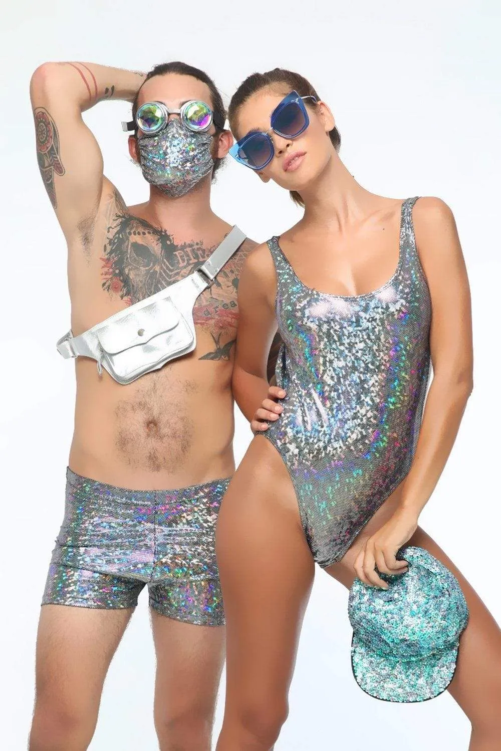 Holographic High Cut Retro Bodysuit | 13 Colors