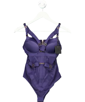 Honey Birdette Blue Elvis Buckle Strap Bodysuit UK 32D