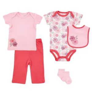 Hudson Baby 5-Piece Gift Set, Flowers