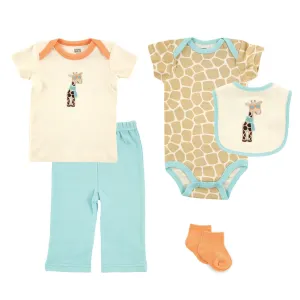 Hudson Baby 5-Piece Gift Set, Giraffe
