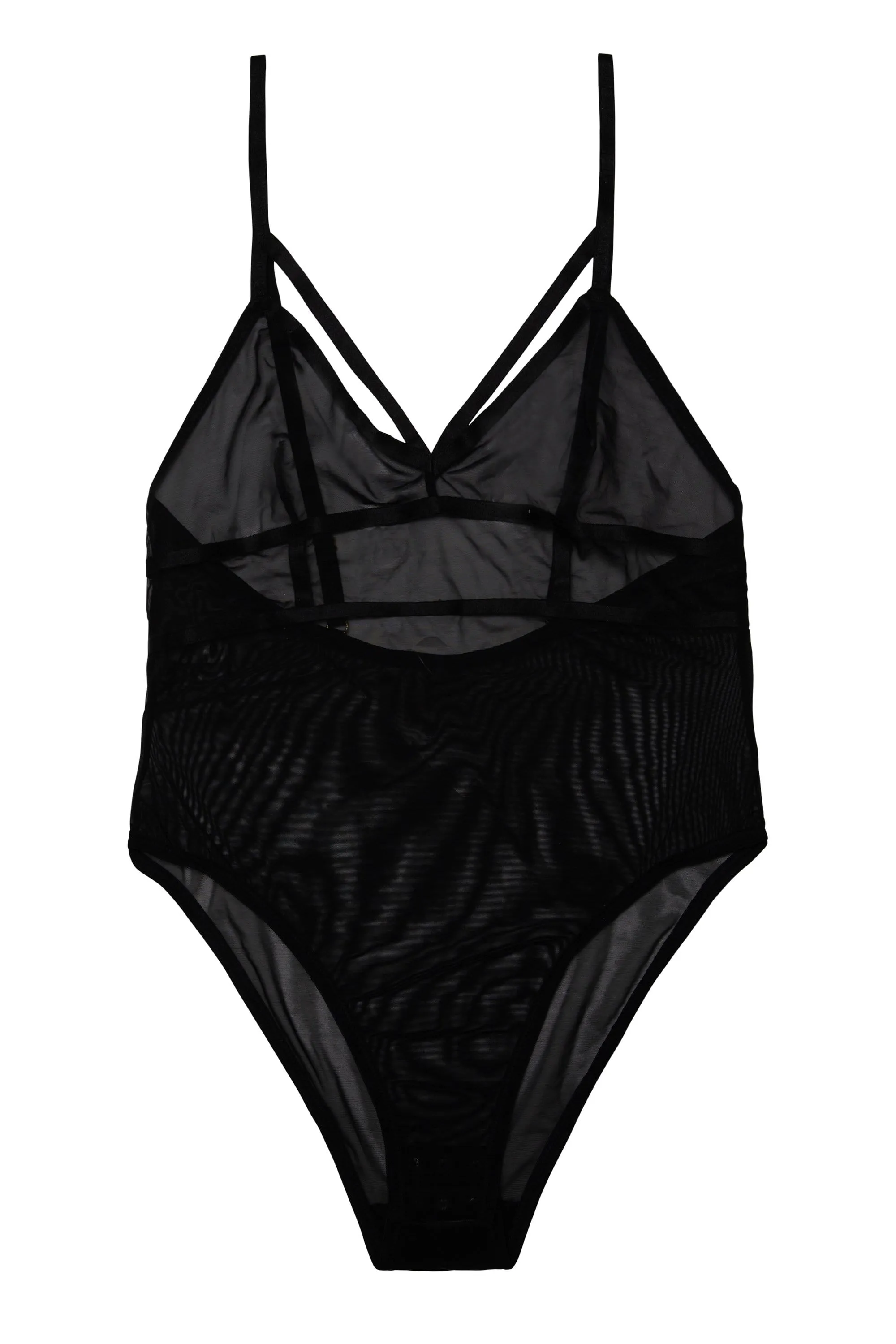 Hustler Arielle Mesh Body with Strap Detail Black