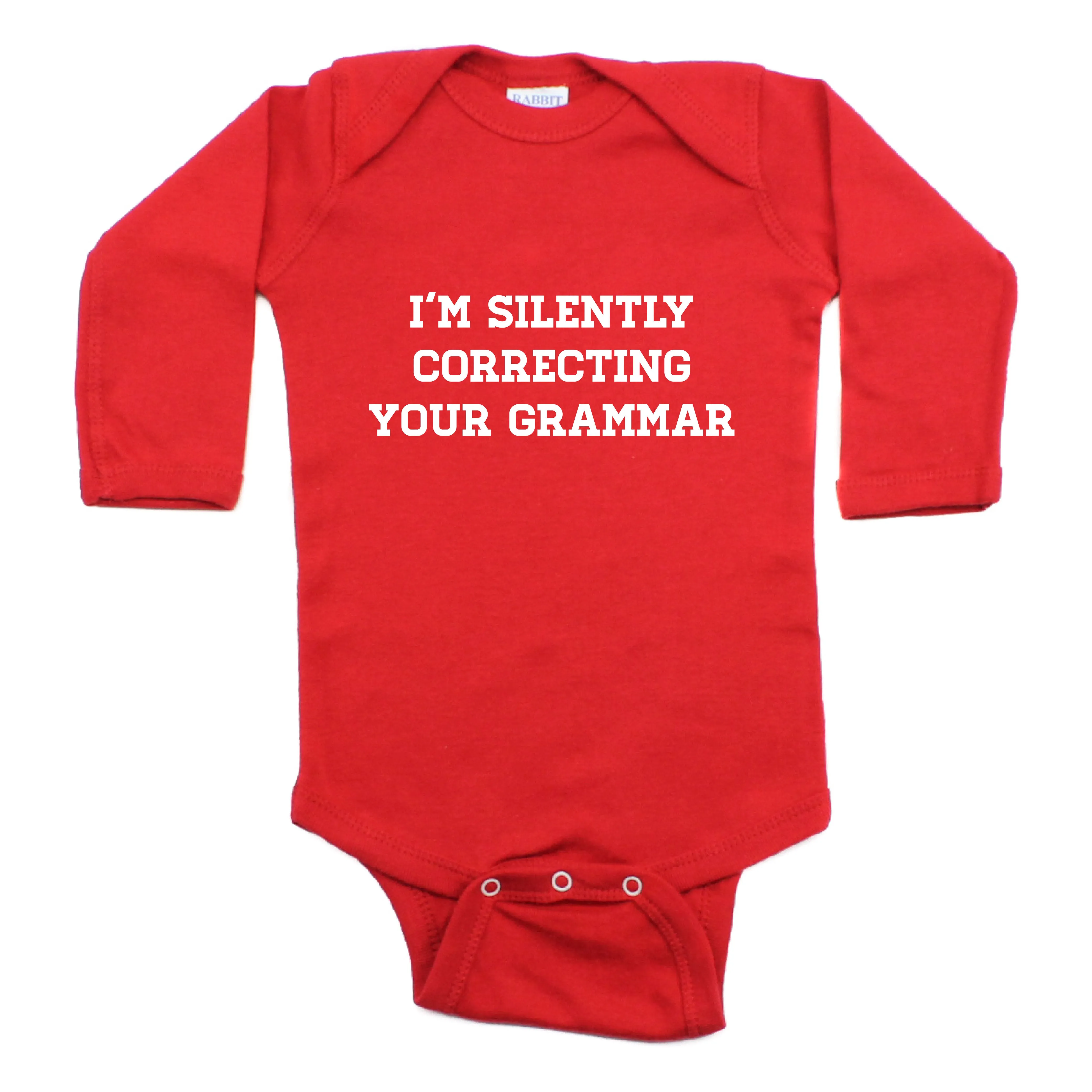 I Am Silently Correcting Your Grammar Long Sleeve Bodysuit