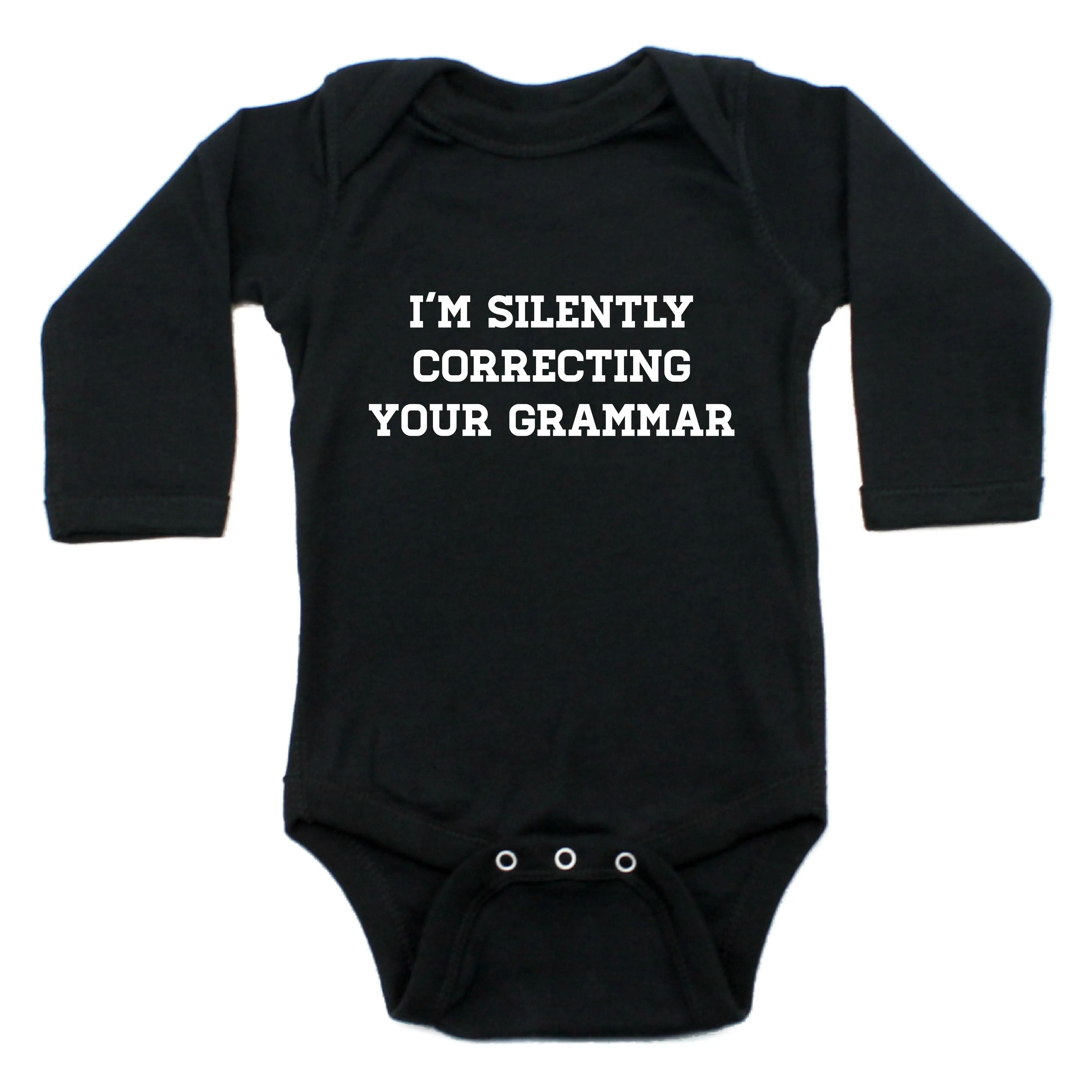 I Am Silently Correcting Your Grammar Long Sleeve Bodysuit
