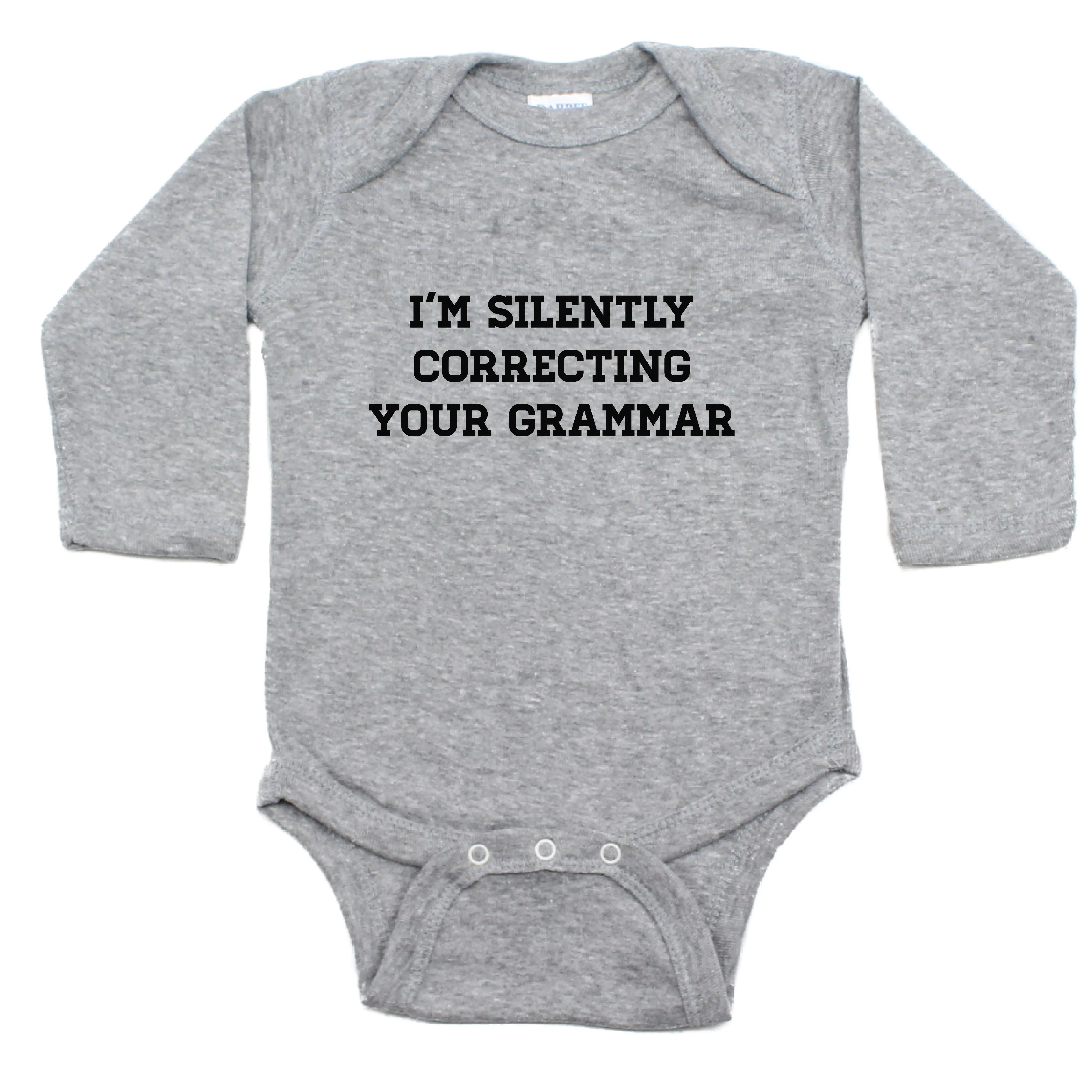 I Am Silently Correcting Your Grammar Long Sleeve Bodysuit