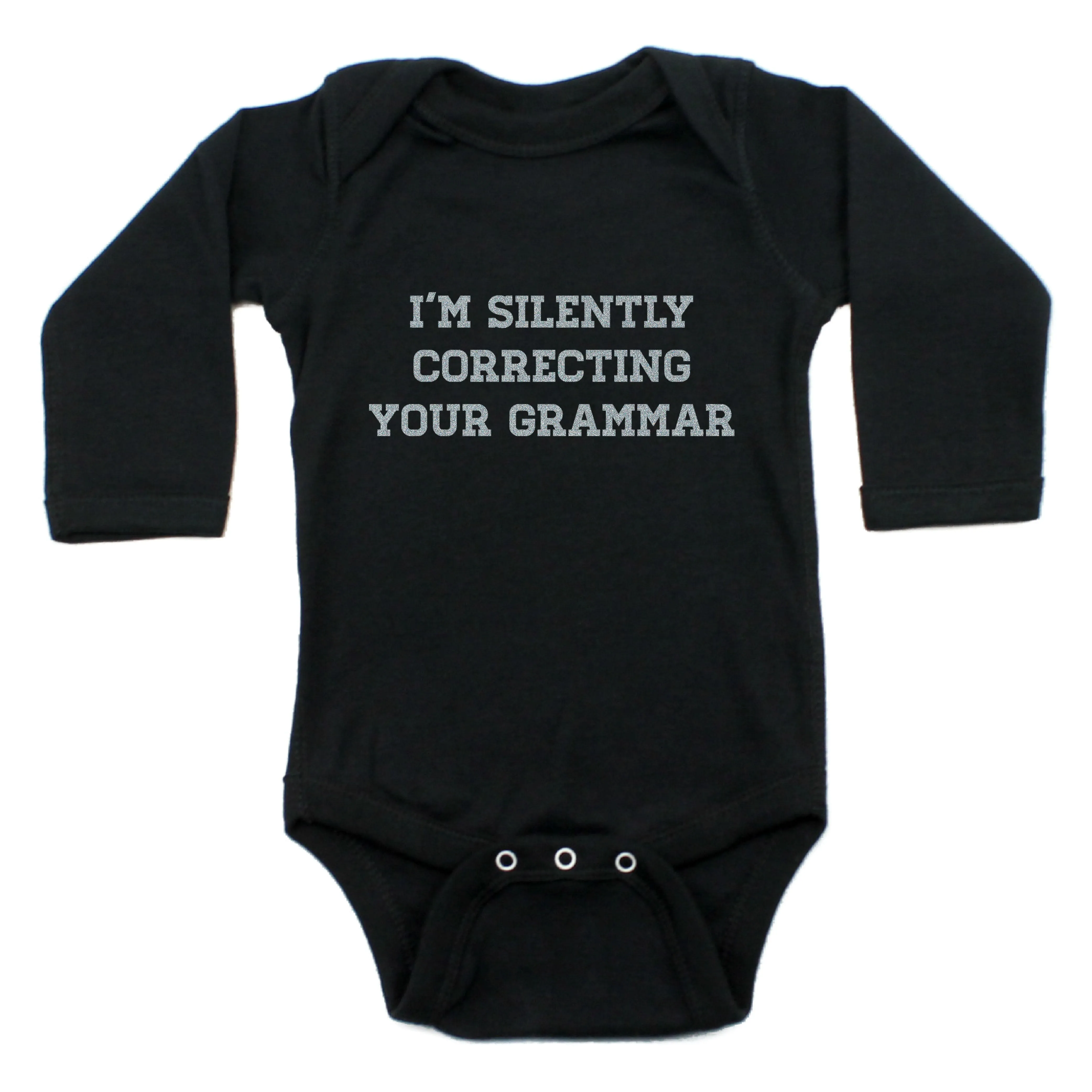 I Am Silently Correcting Your Grammar Long Sleeve Bodysuit