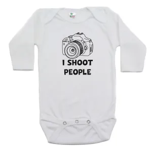 I Shoot People Long Sleeve Cotton Bodysuit