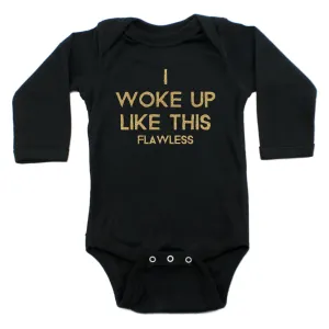 I Woke Up Like This Long Sleeve Cotton Bodysuit,