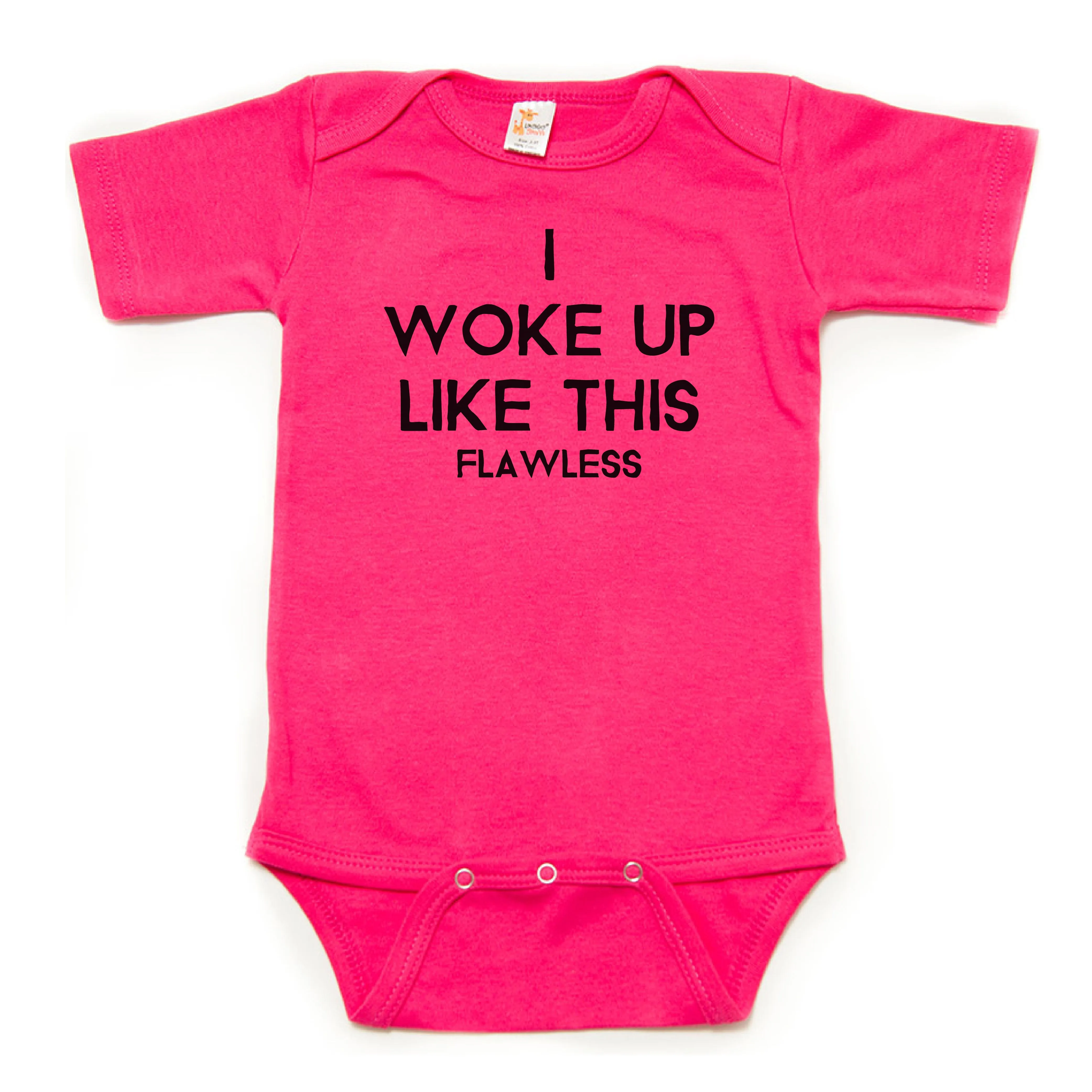 I Woke Up Like This Short Sleeve Cotton Bodysuit,