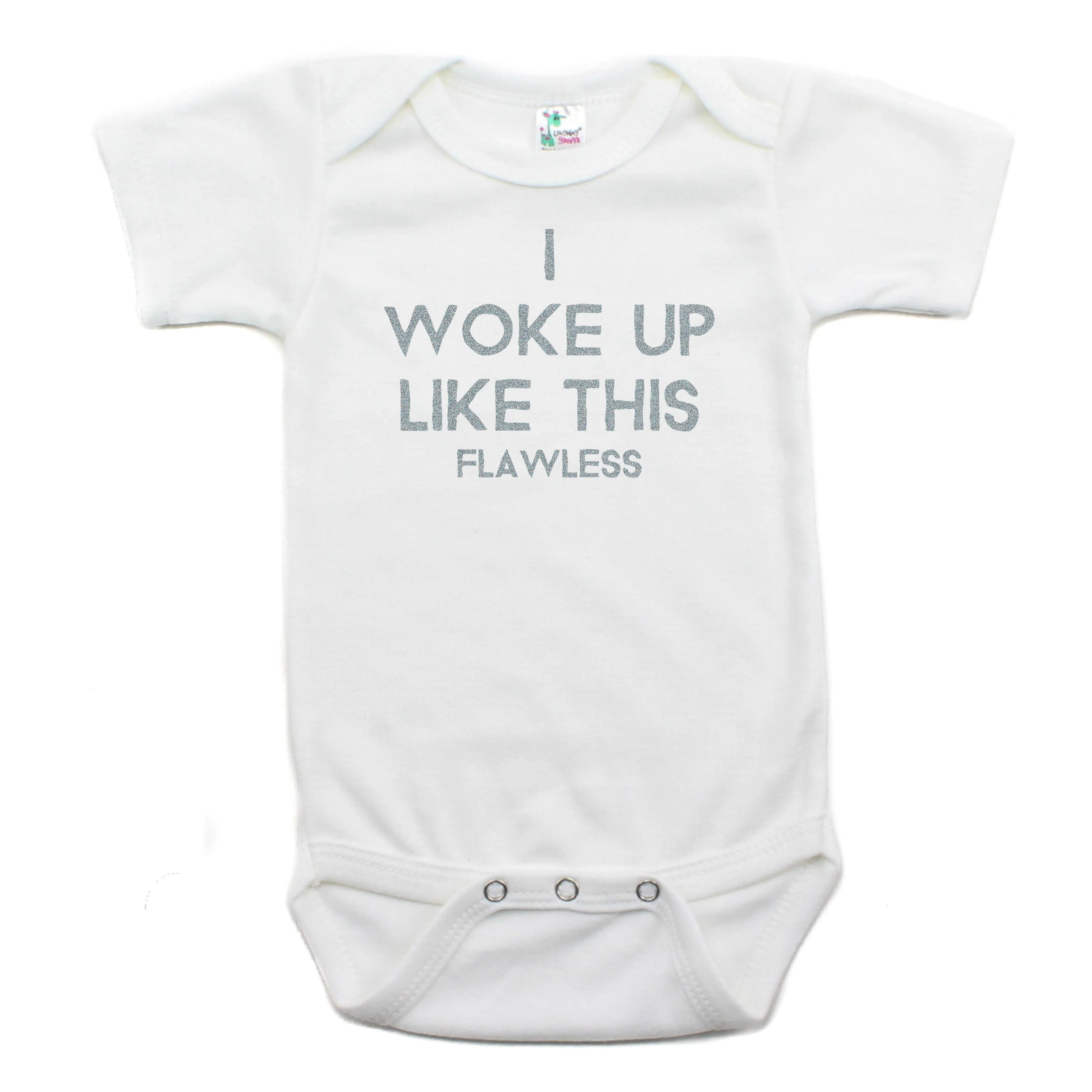 I Woke Up Like This Short Sleeve Cotton Bodysuit,
