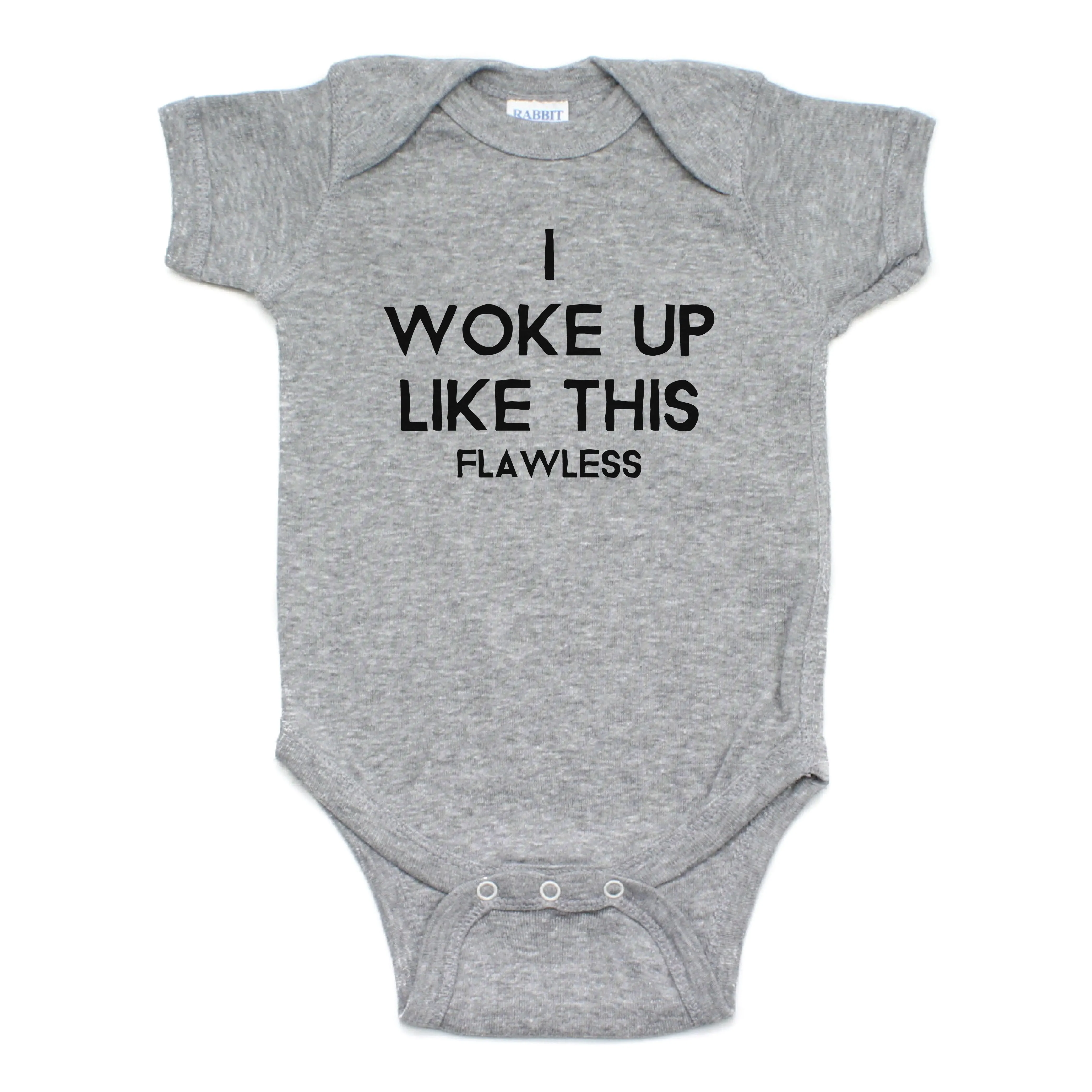 I Woke Up Like This Short Sleeve Cotton Bodysuit,