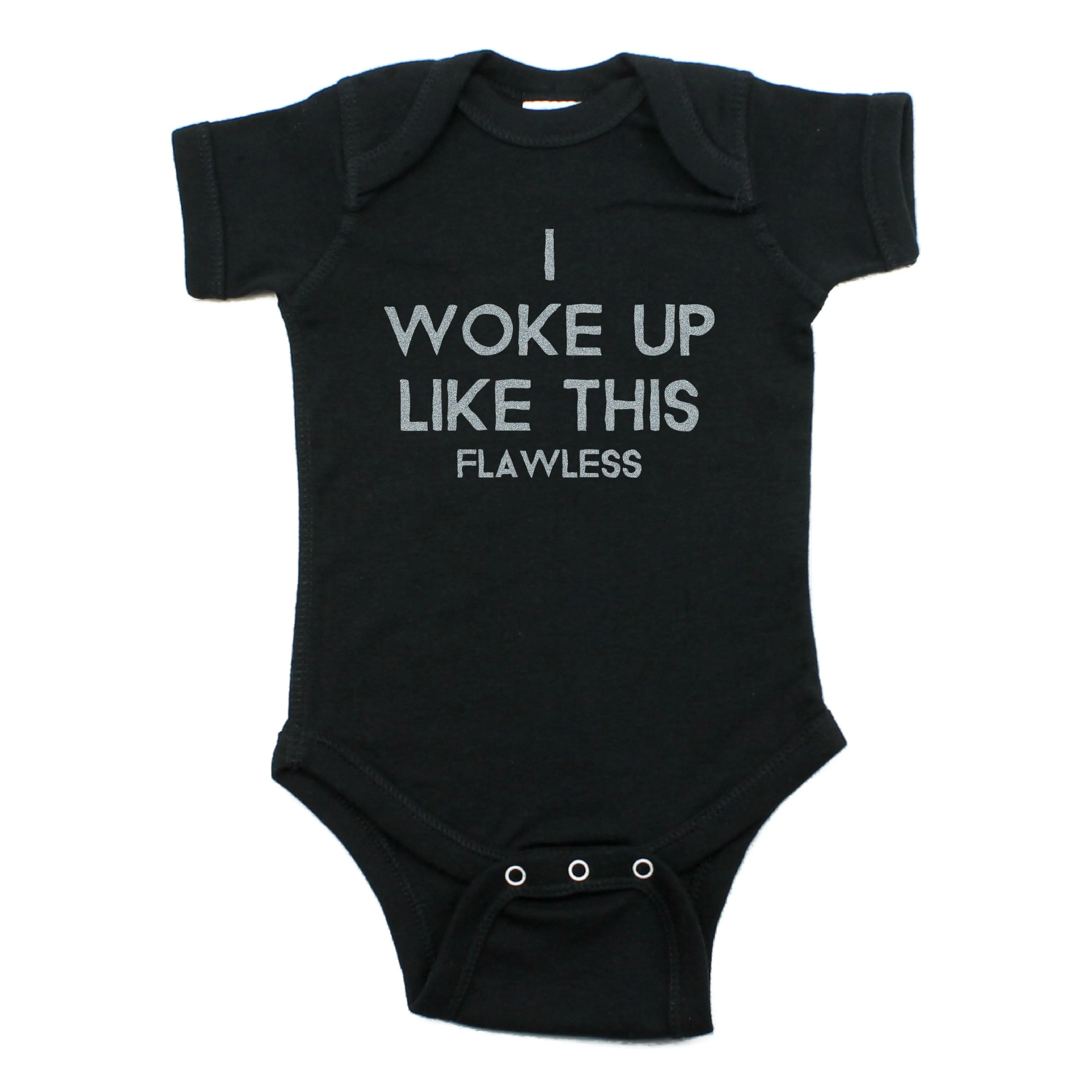 I Woke Up Like This Short Sleeve Cotton Bodysuit,