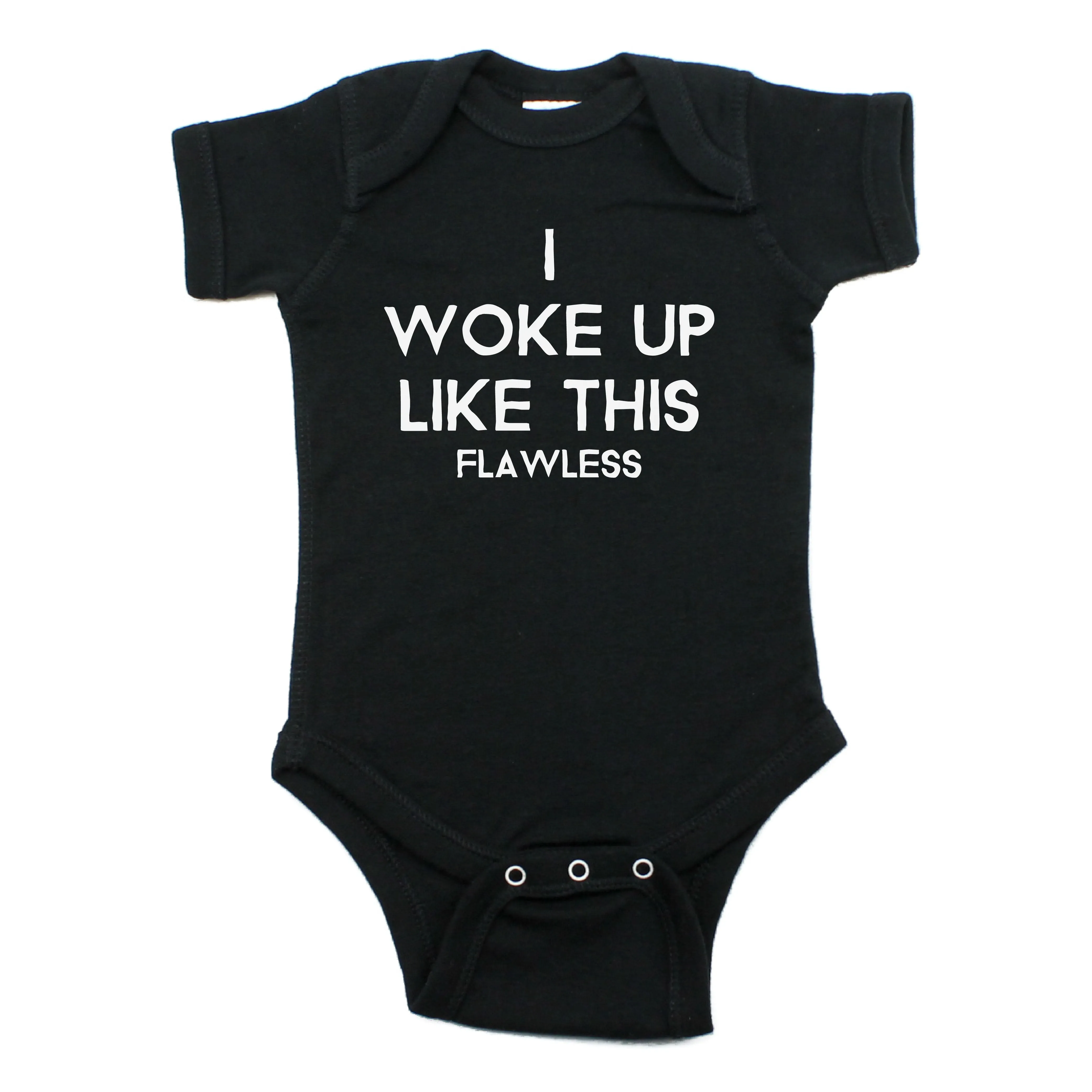 I Woke Up Like This Short Sleeve Cotton Bodysuit,
