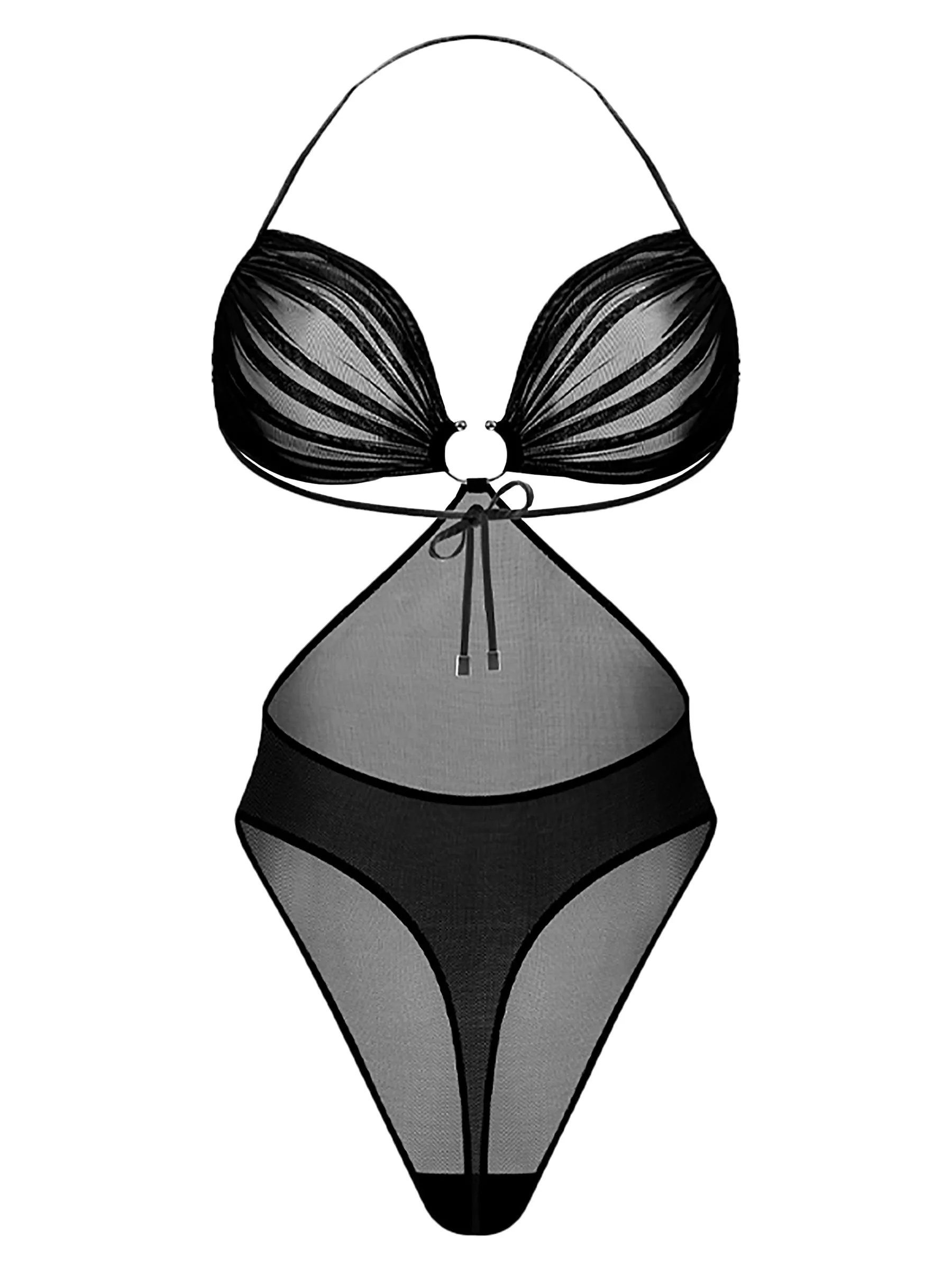 Icon Black Halter Bodysuit