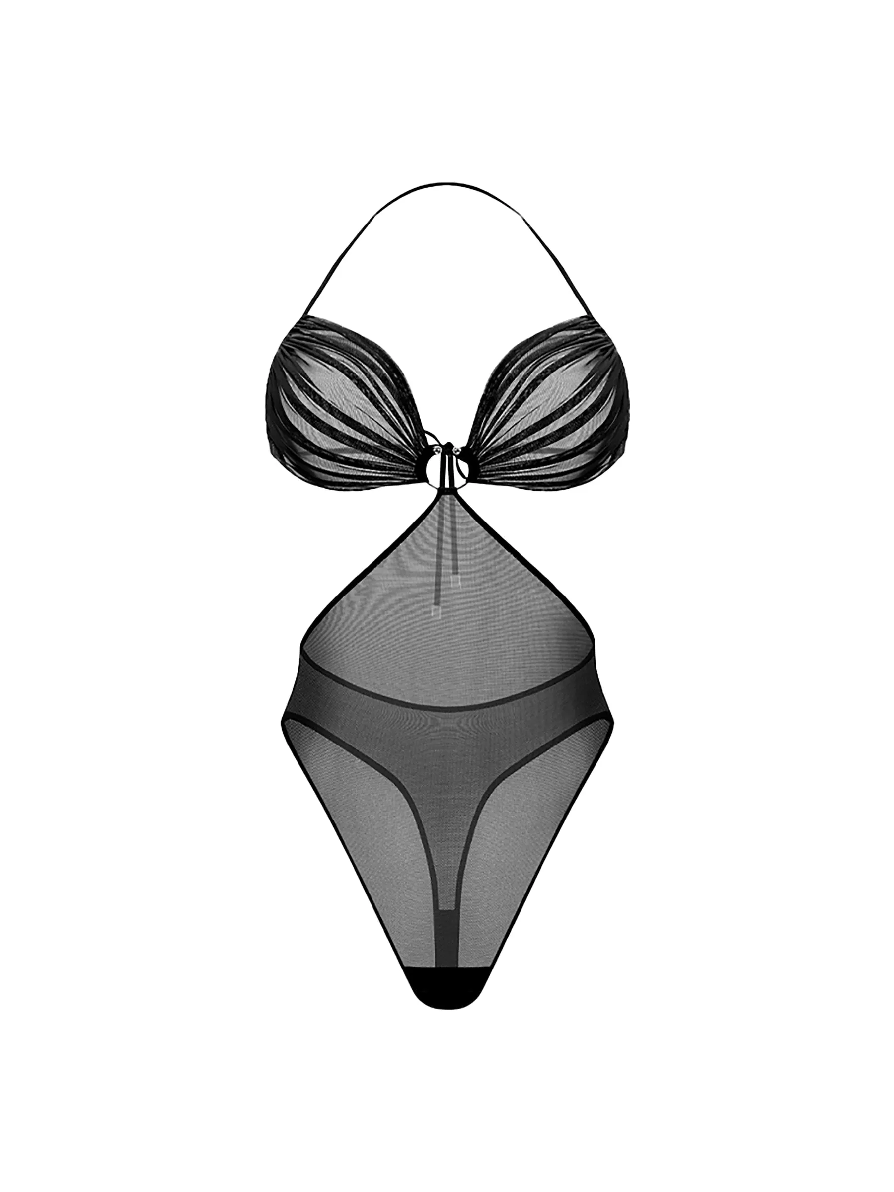 Icon Black Halter Bodysuit