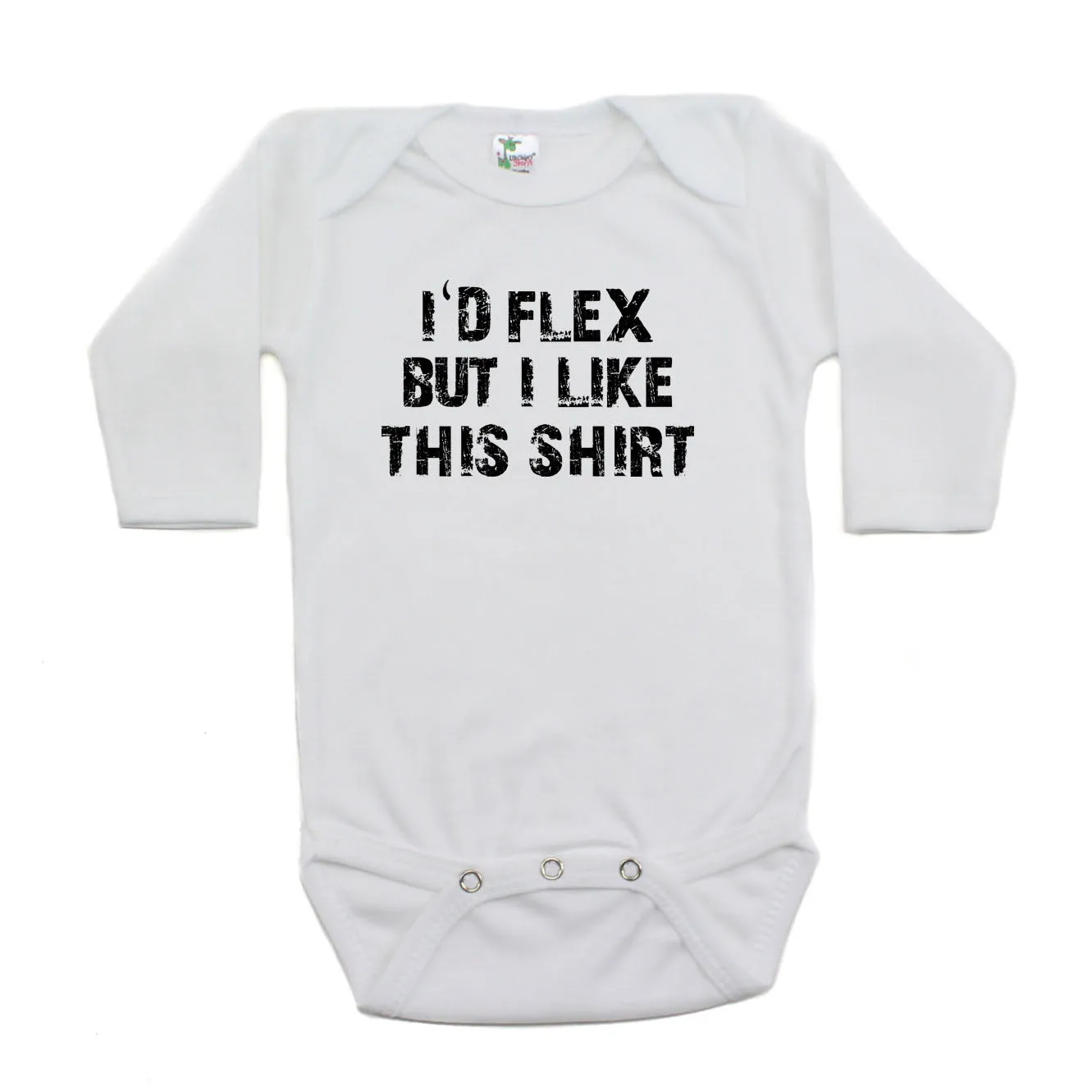 I'd Flex But I Like This Shirt Long Sleeve Cotton One Piece Baby Bodysuit