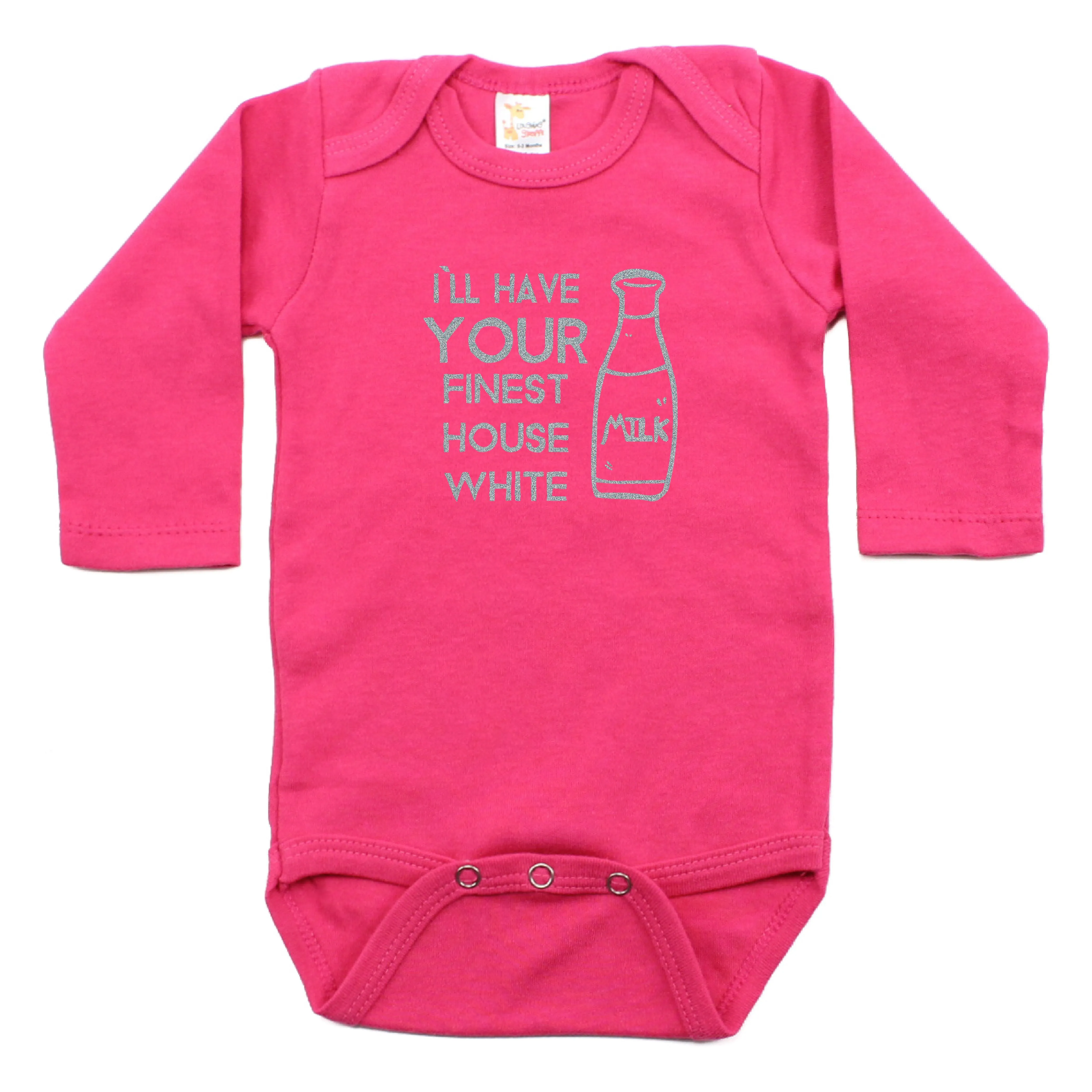I`ll Have Your Finest House White Long Sleeve Bodysuit