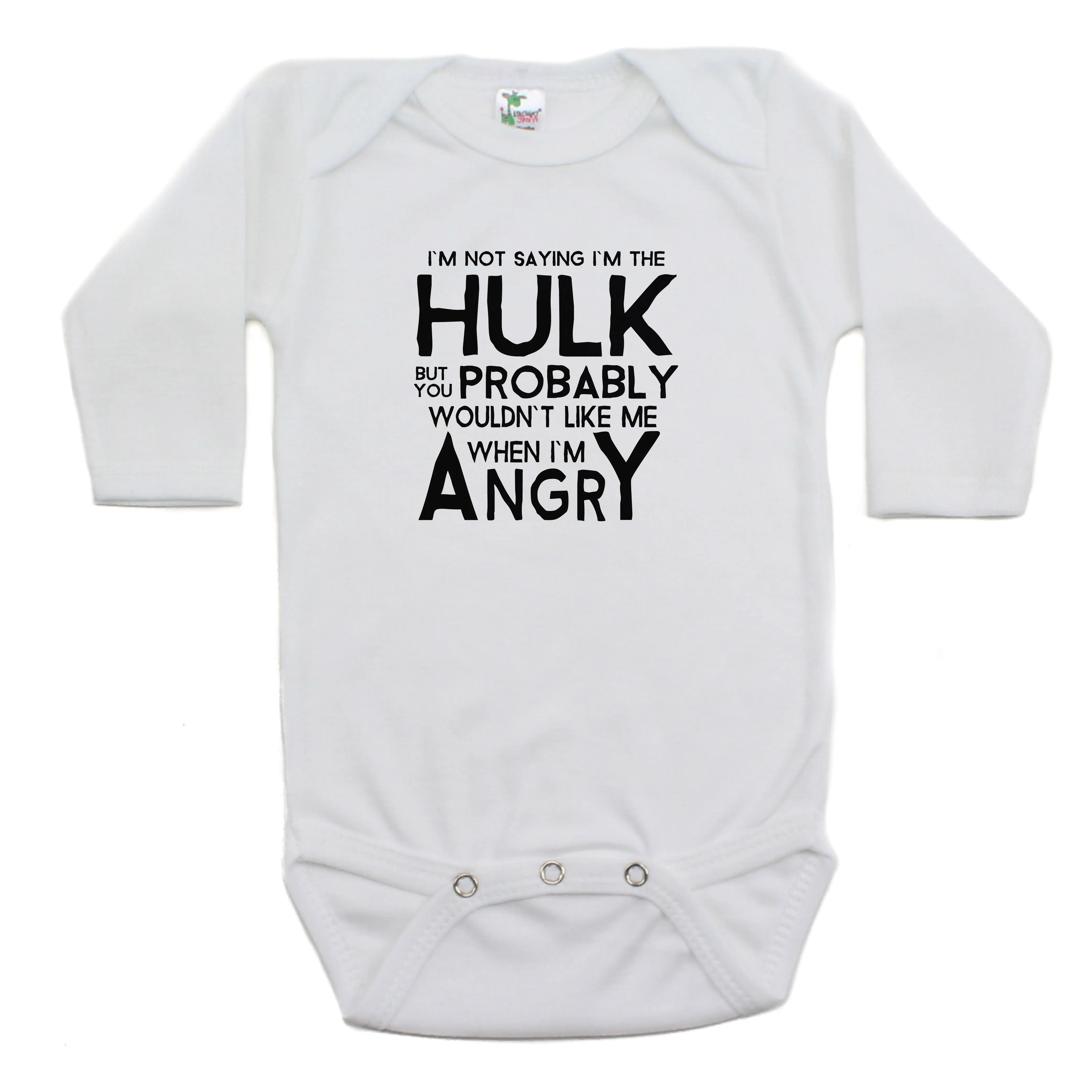 I'm Not The Hulk Long Sleeve Cotton Bodysuit,