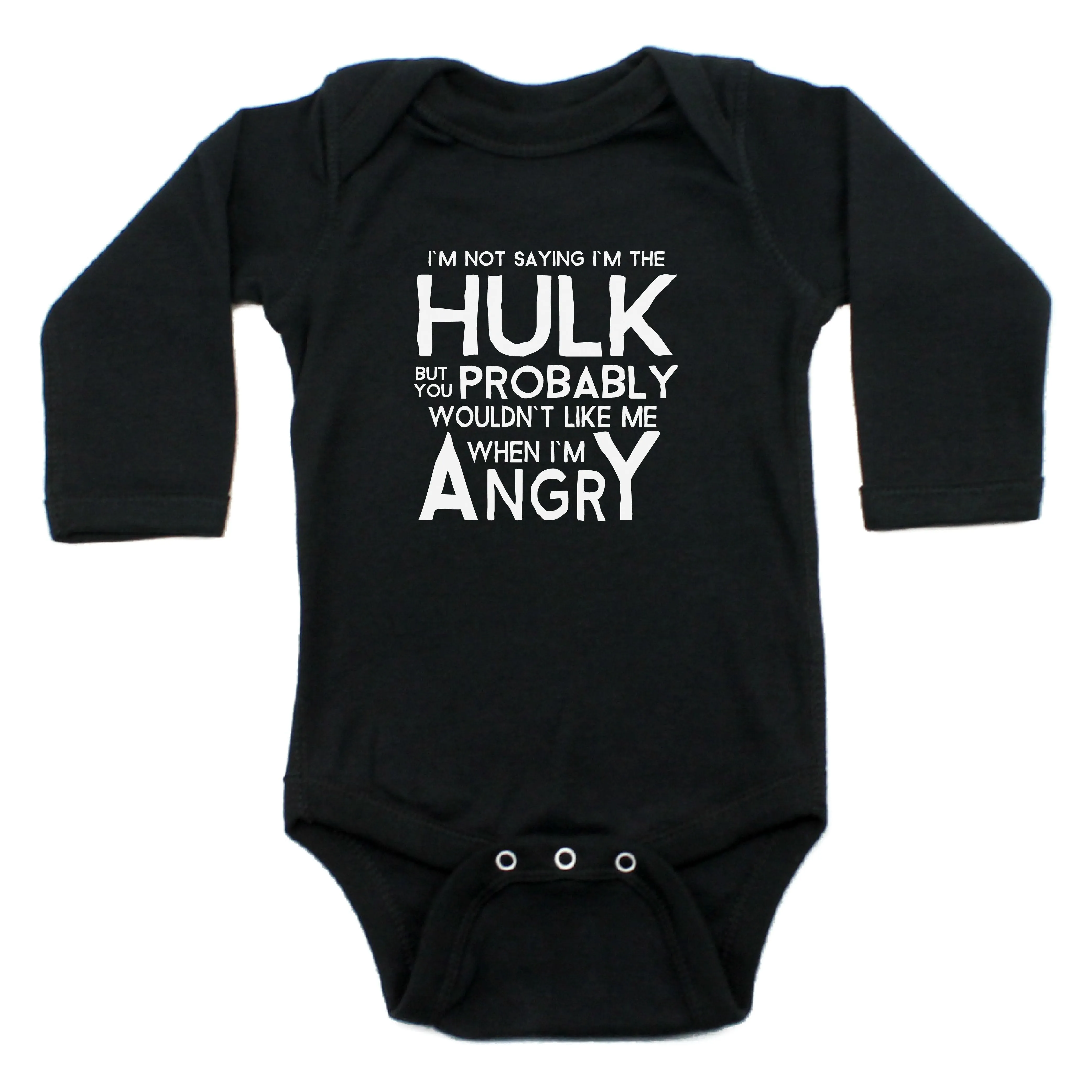 I'm Not The Hulk Long Sleeve Cotton Bodysuit,