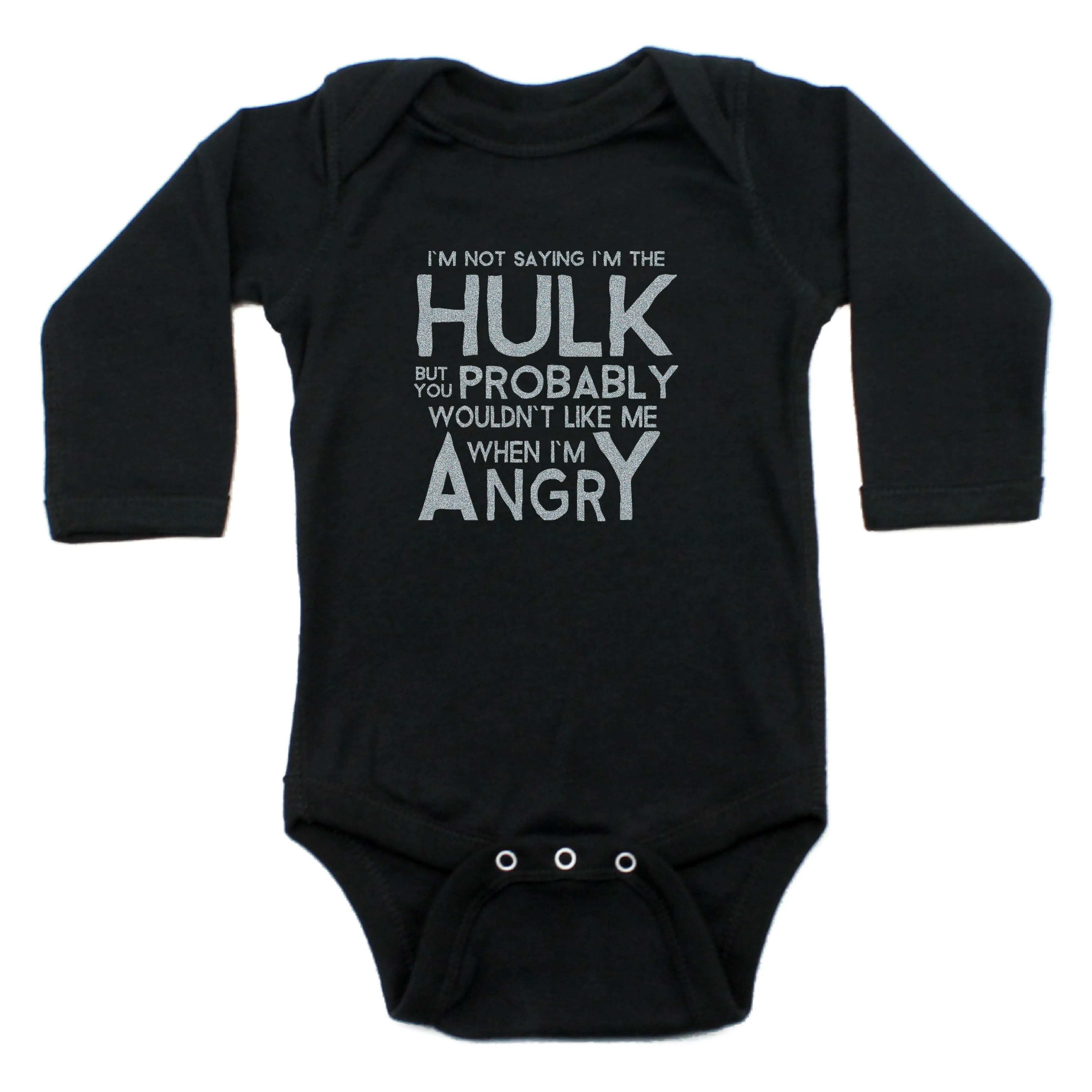 I'm Not The Hulk Long Sleeve Cotton Bodysuit,