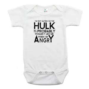 I'm Not The Hulk Short Sleeve Cotton Bodysuit,