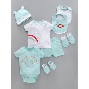 Infant Essentials Clothing Gift Set - 8Pc - Half Sleeves - Girls - Aqua