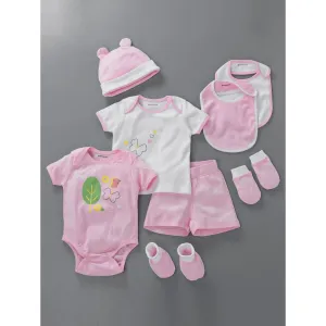 Infant Essentials Clothing Gift Set - 8Pc - Half Sleeves - Girls - Pink
