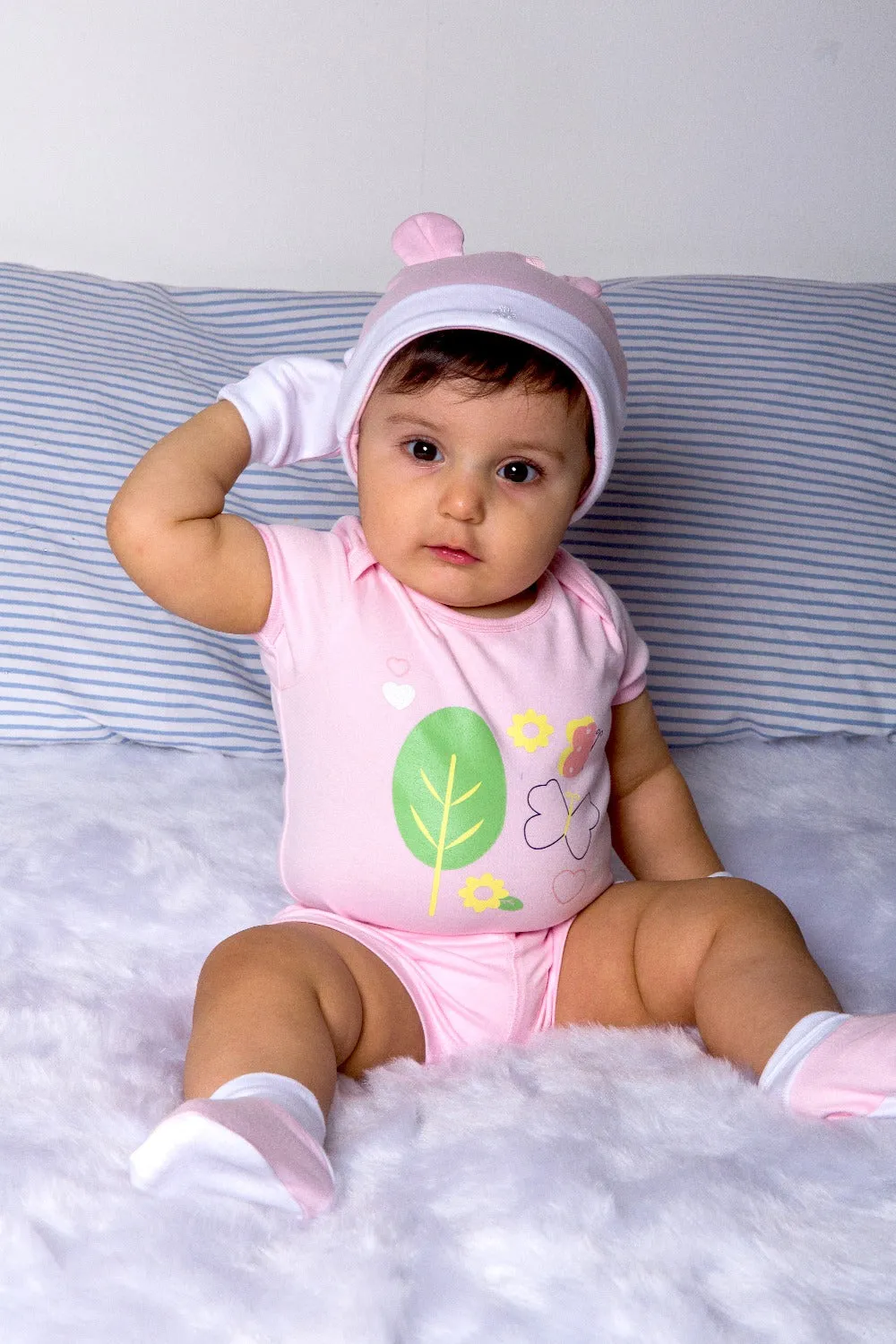 Infant Essentials Clothing Gift Set - 8Pc - Half Sleeves - Girls - Pink