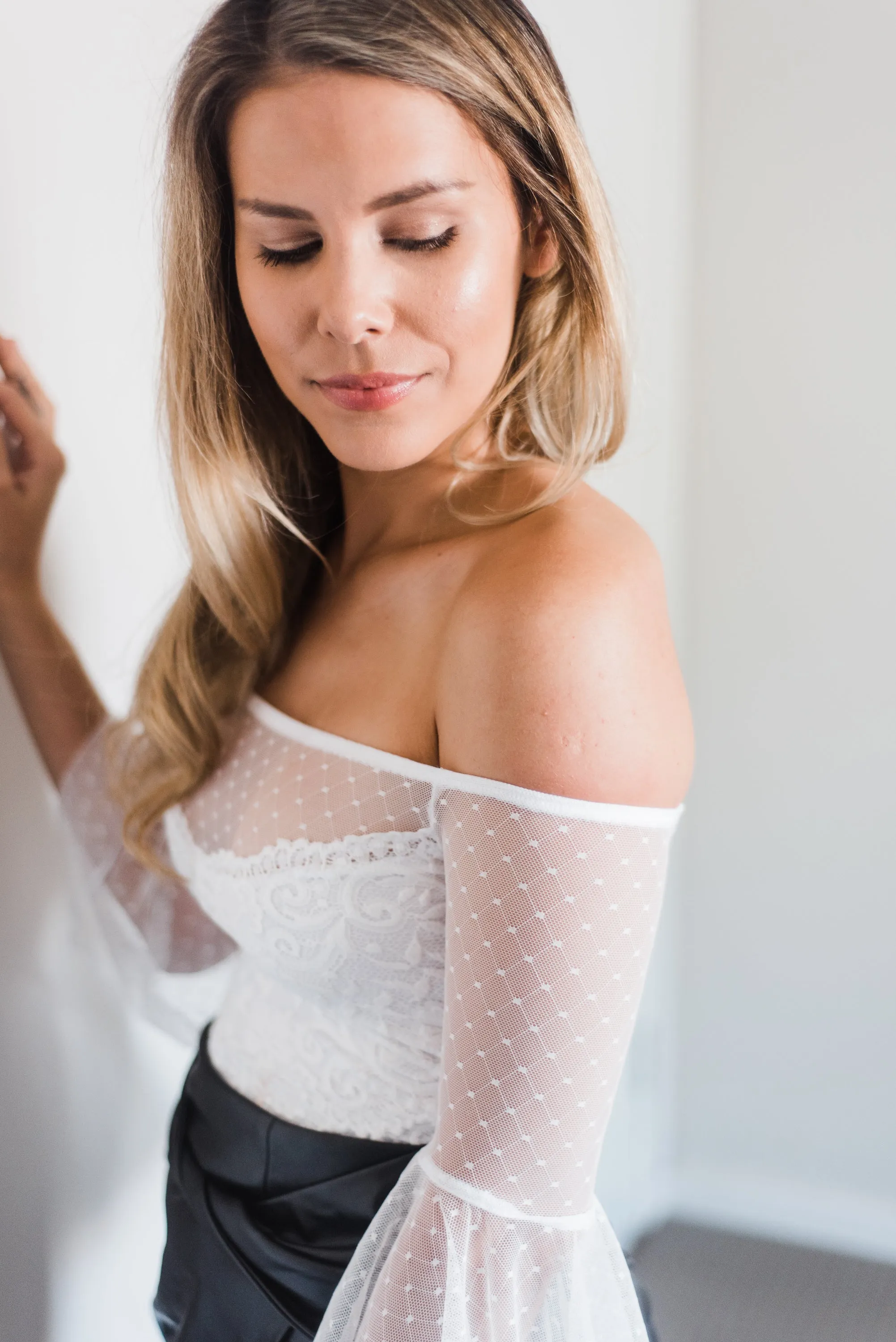 Iris Waterfall Sleeve Tulle Top