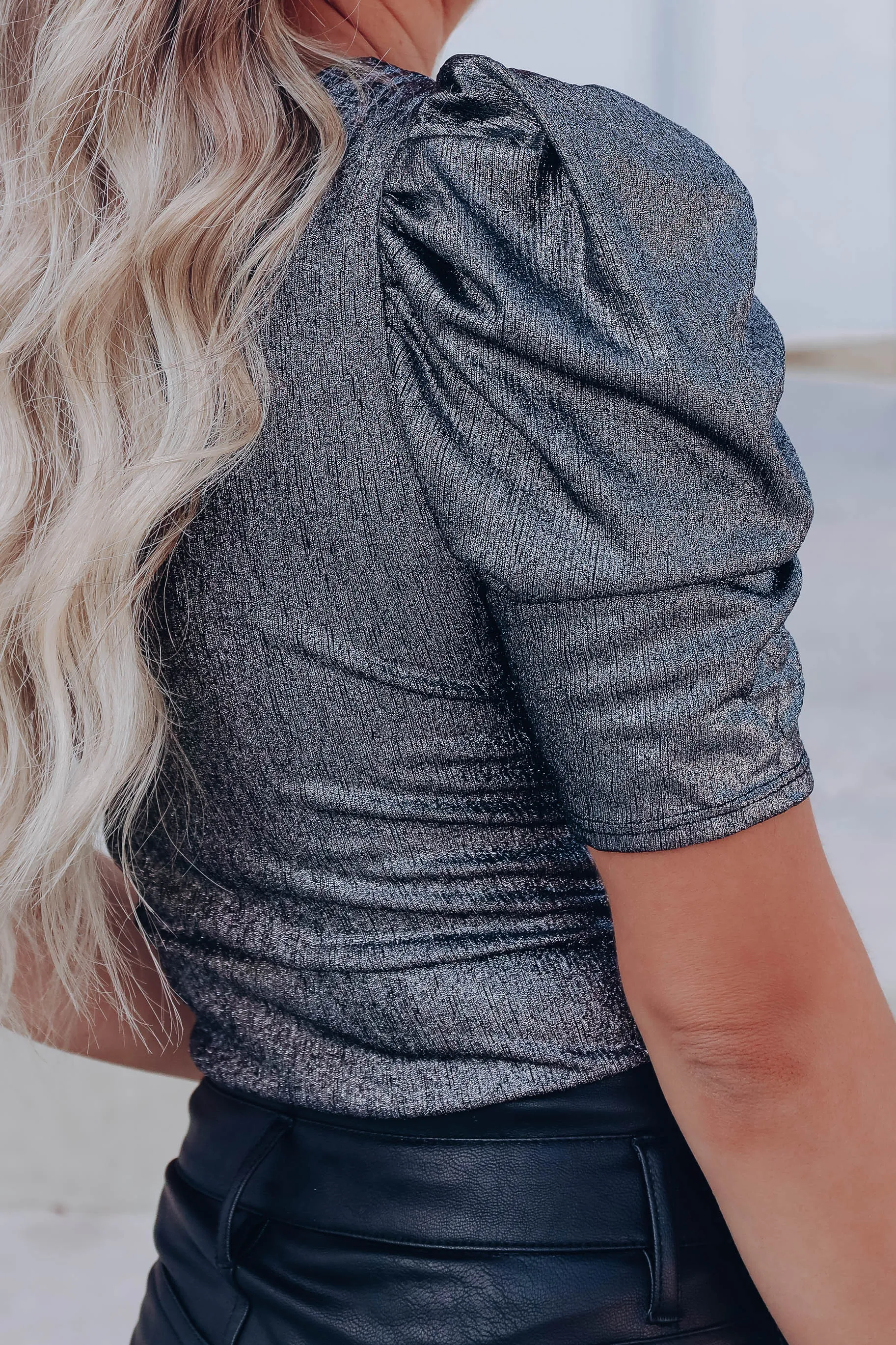 Irreplaceable Metallic One Shoulder Bodysuit - Silver