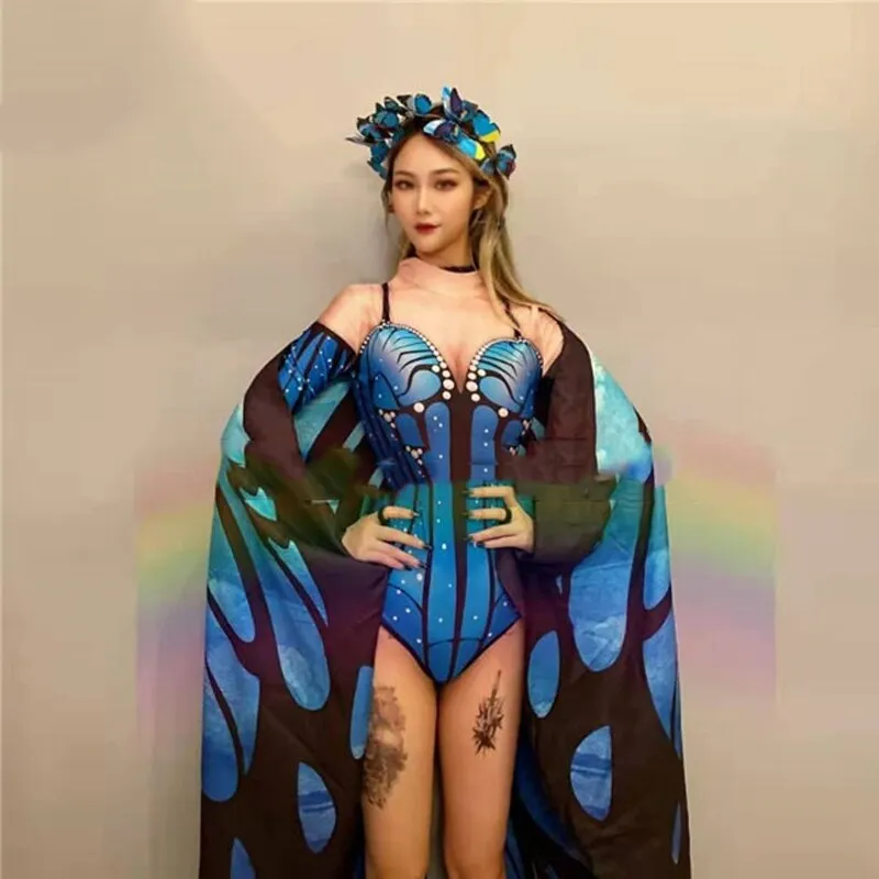 Jazz Dance Bodysuit For Women Adult Nightclub Female Singer Sexy
