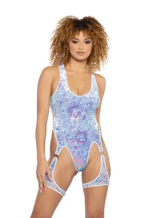 JR131 - Sequin Velvet Chaps Bodysuit***30% OFF