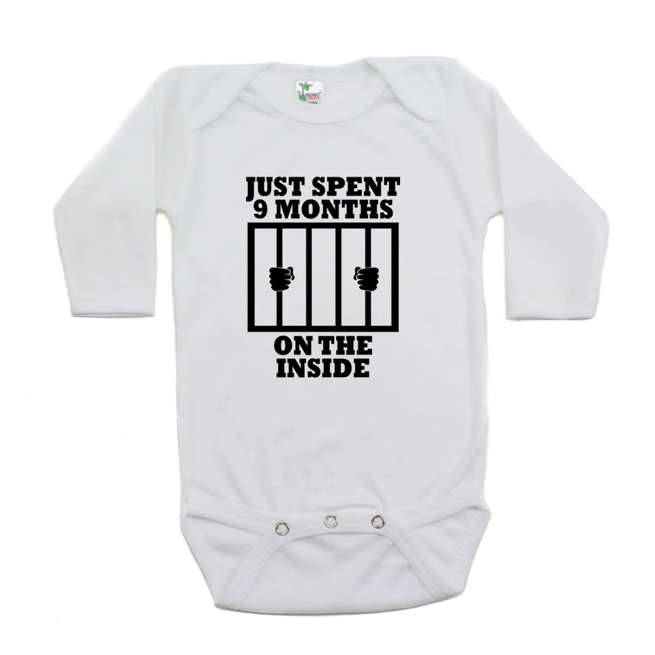 Just Spent 9 Months On The Inside Long Sleeve Cotton One Piece Baby Bodysuit