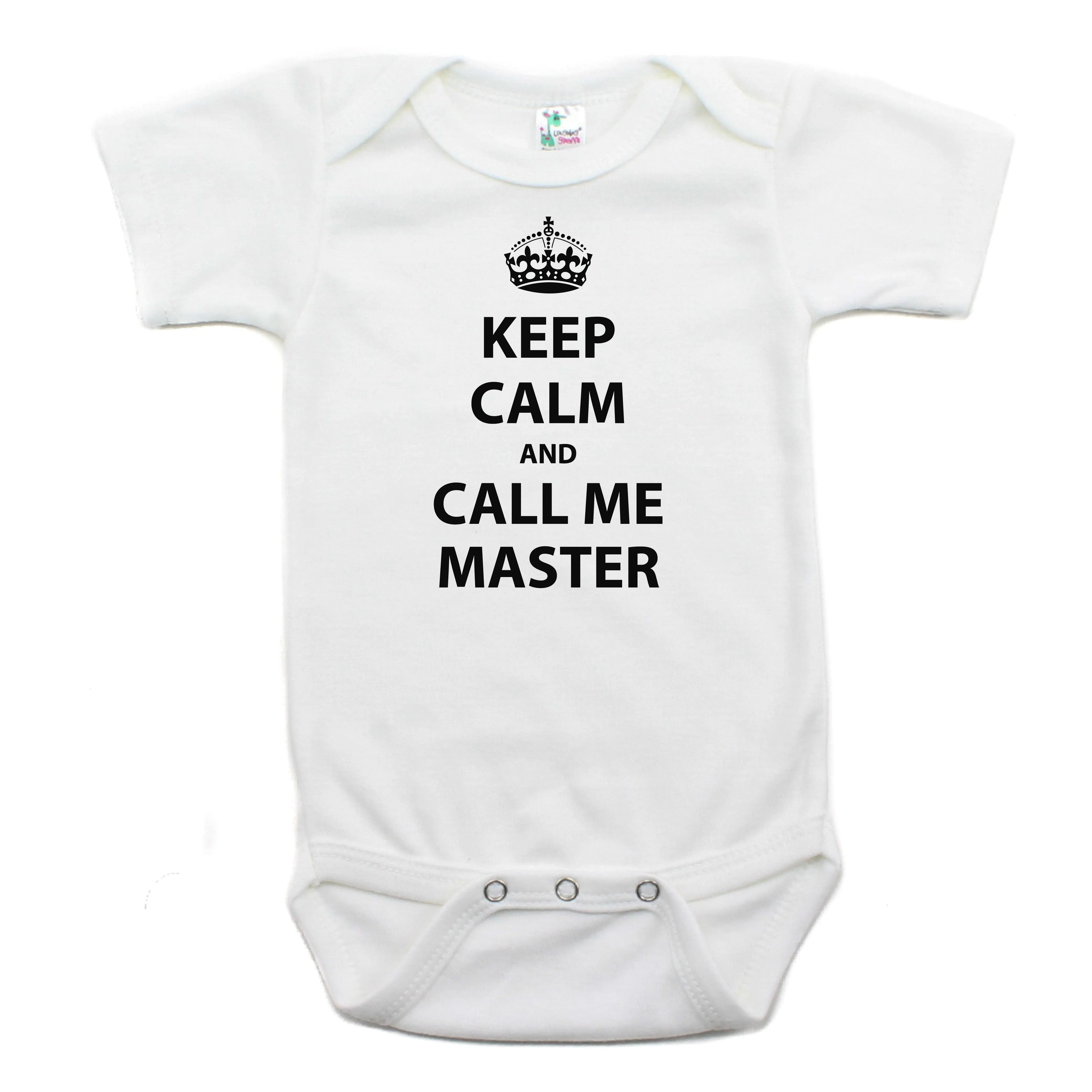 Keep Calm And Call Me Master Short Sleeve Cotton Bodysuit