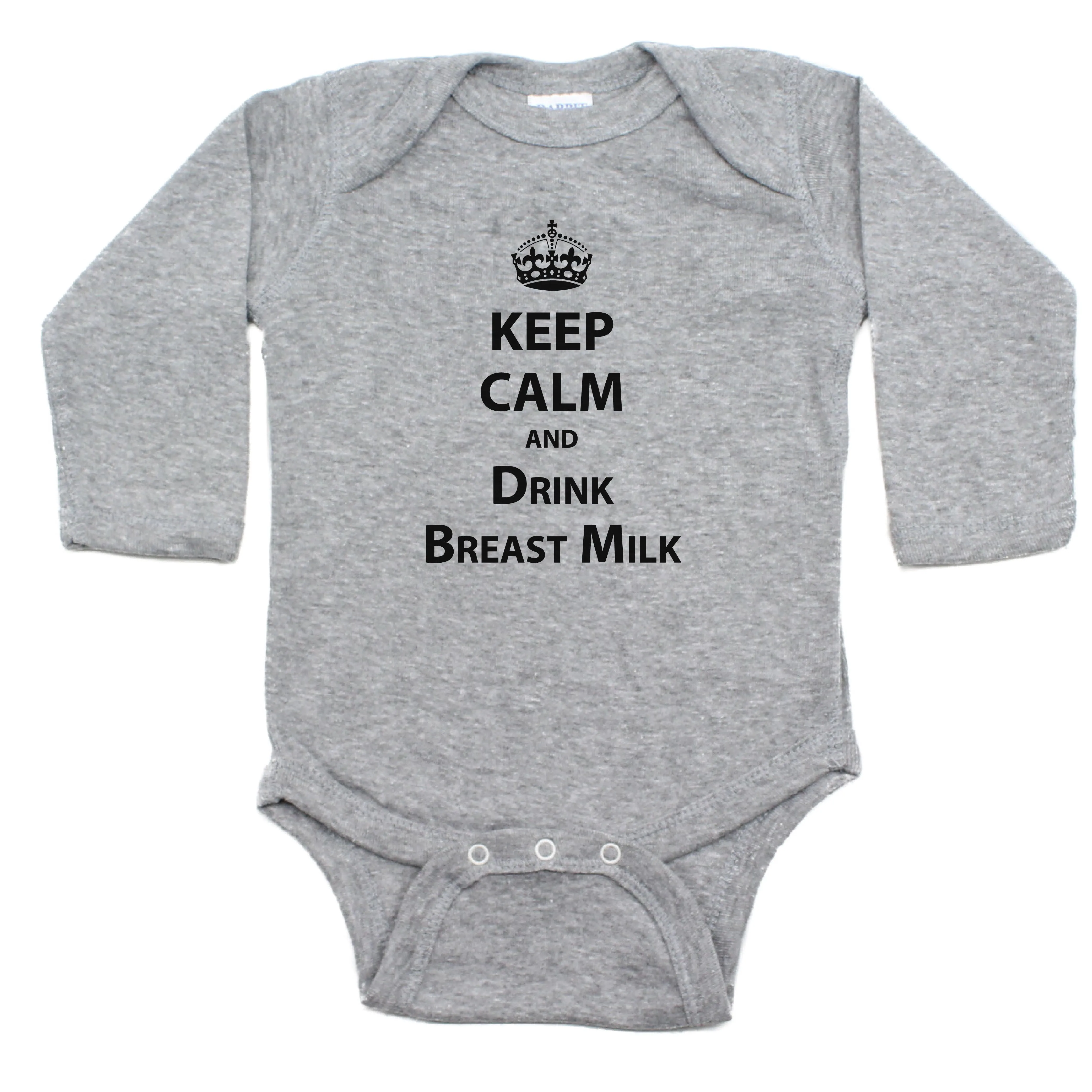 Keep Calm And Drink Breast Milk Long Sleeve Cotton Bodysuit,