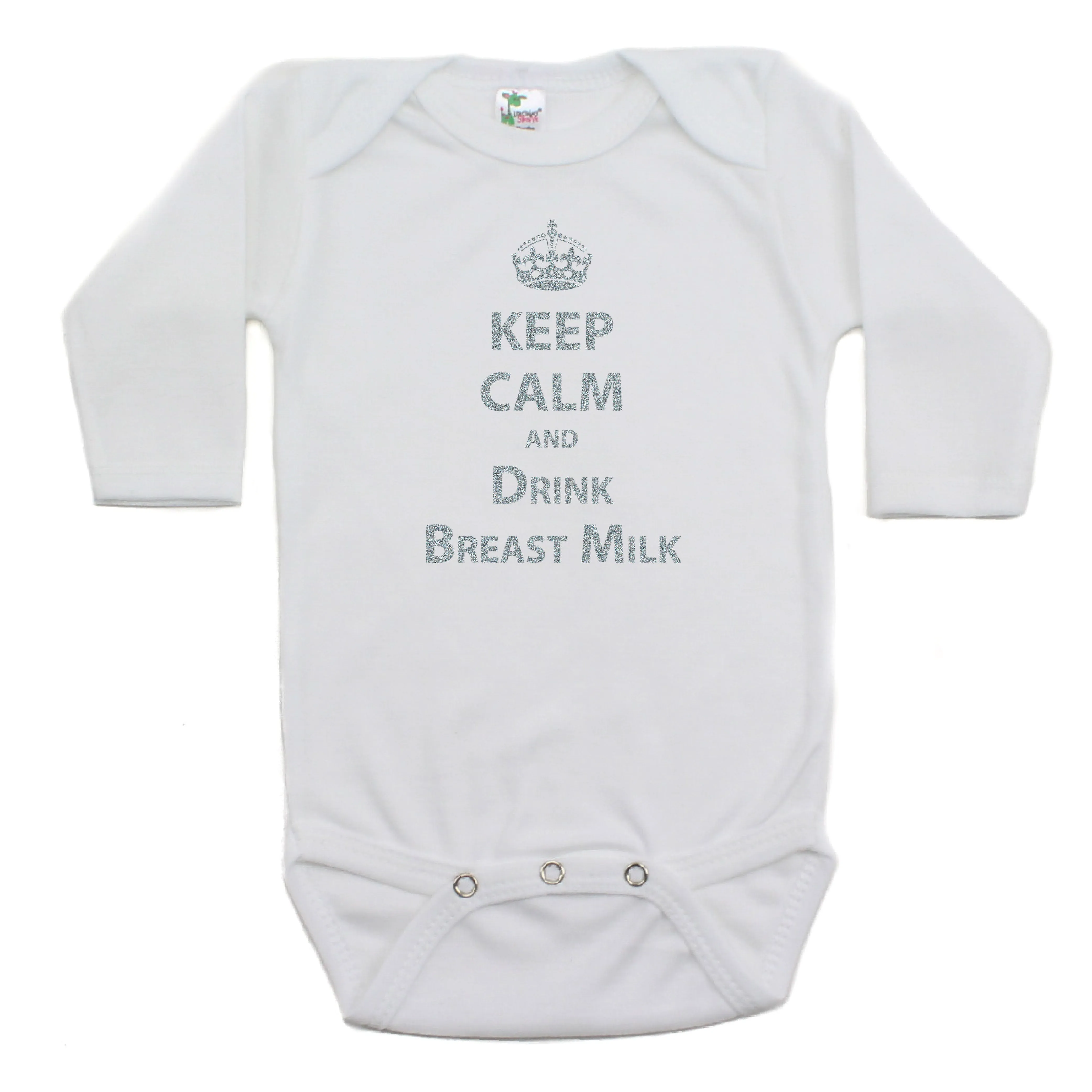 Keep Calm And Drink Breast Milk Long Sleeve Cotton Bodysuit,