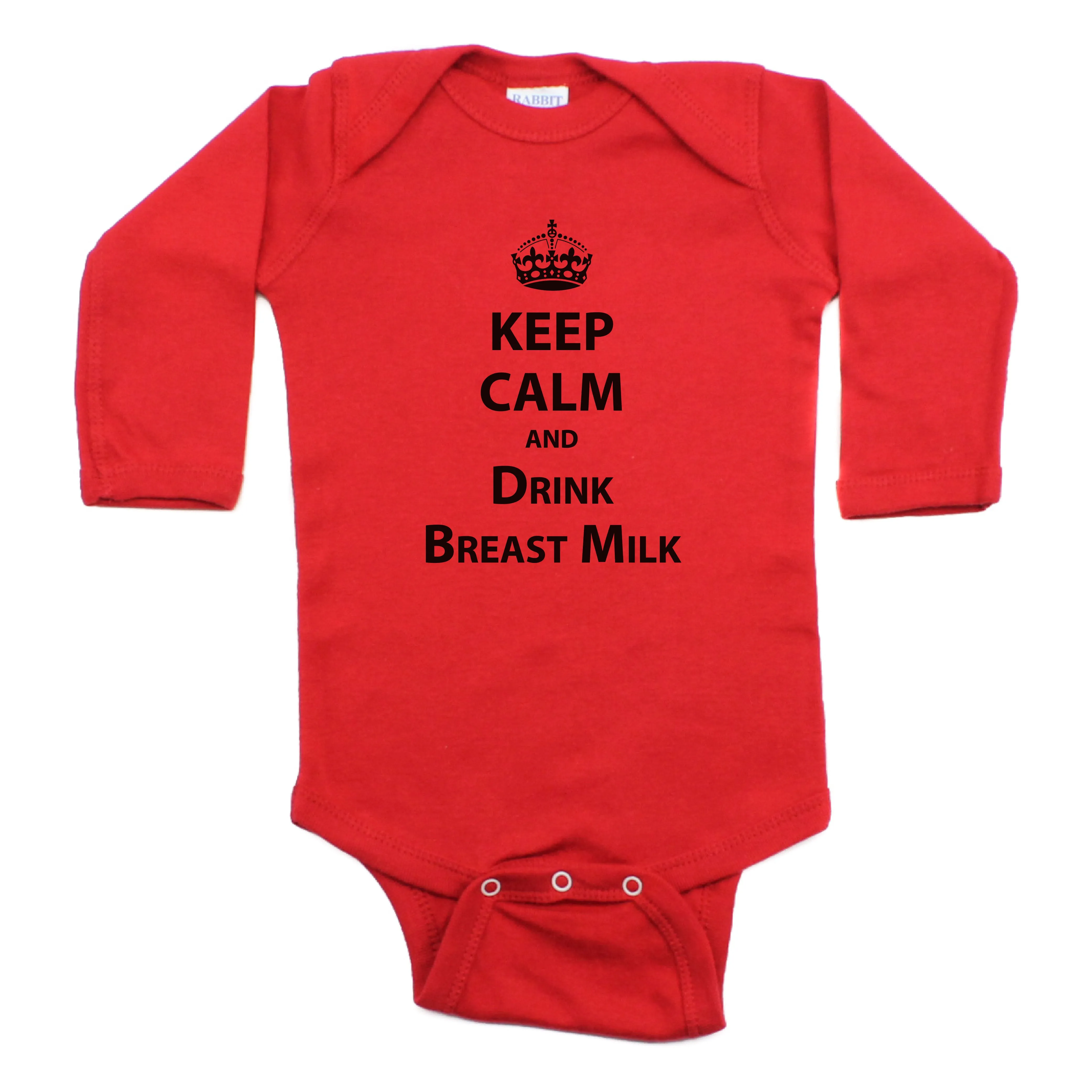 Keep Calm And Drink Breast Milk Long Sleeve Cotton Bodysuit,