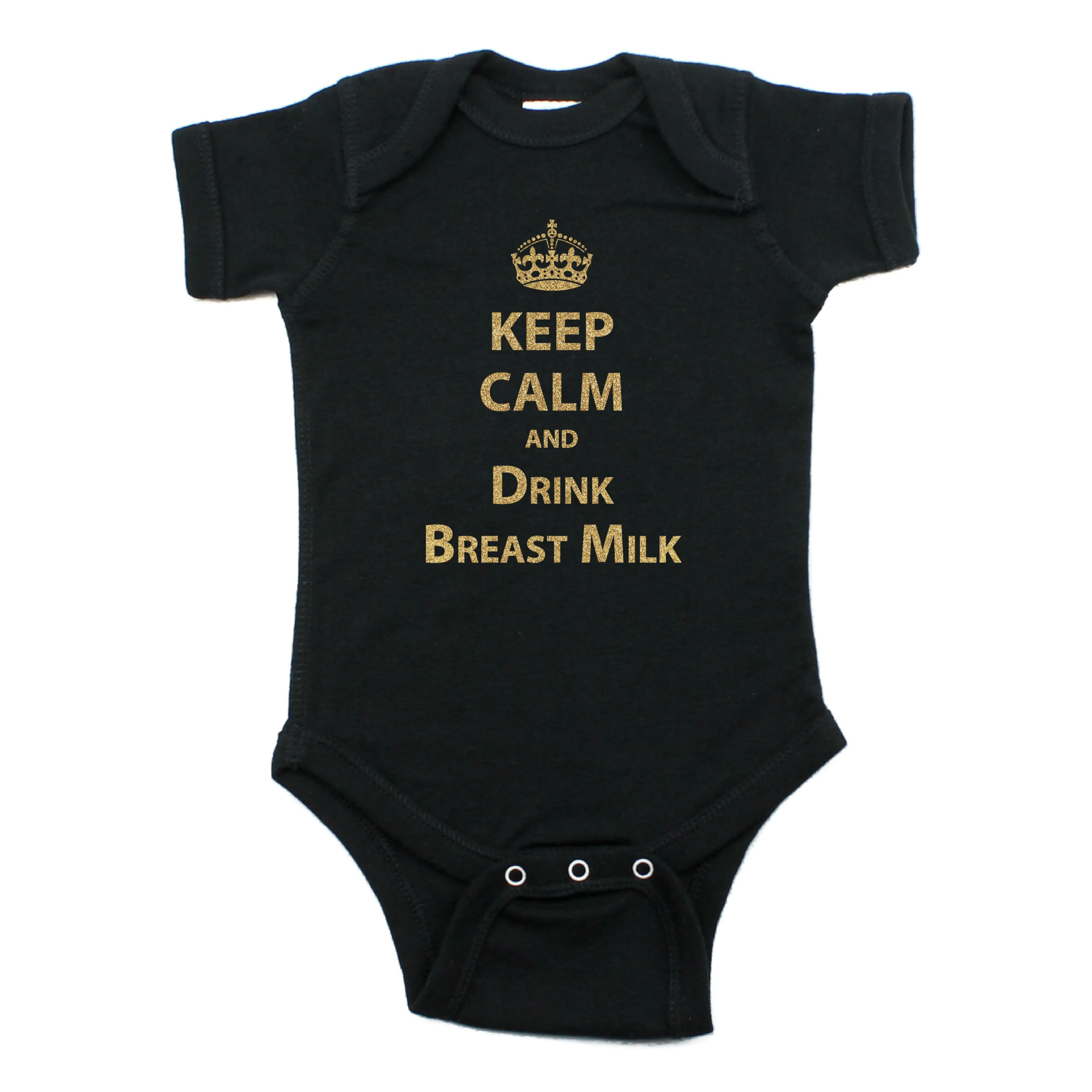 Keep Calm And Drink Breast Milk Short Sleeve Cotton Bodysuit